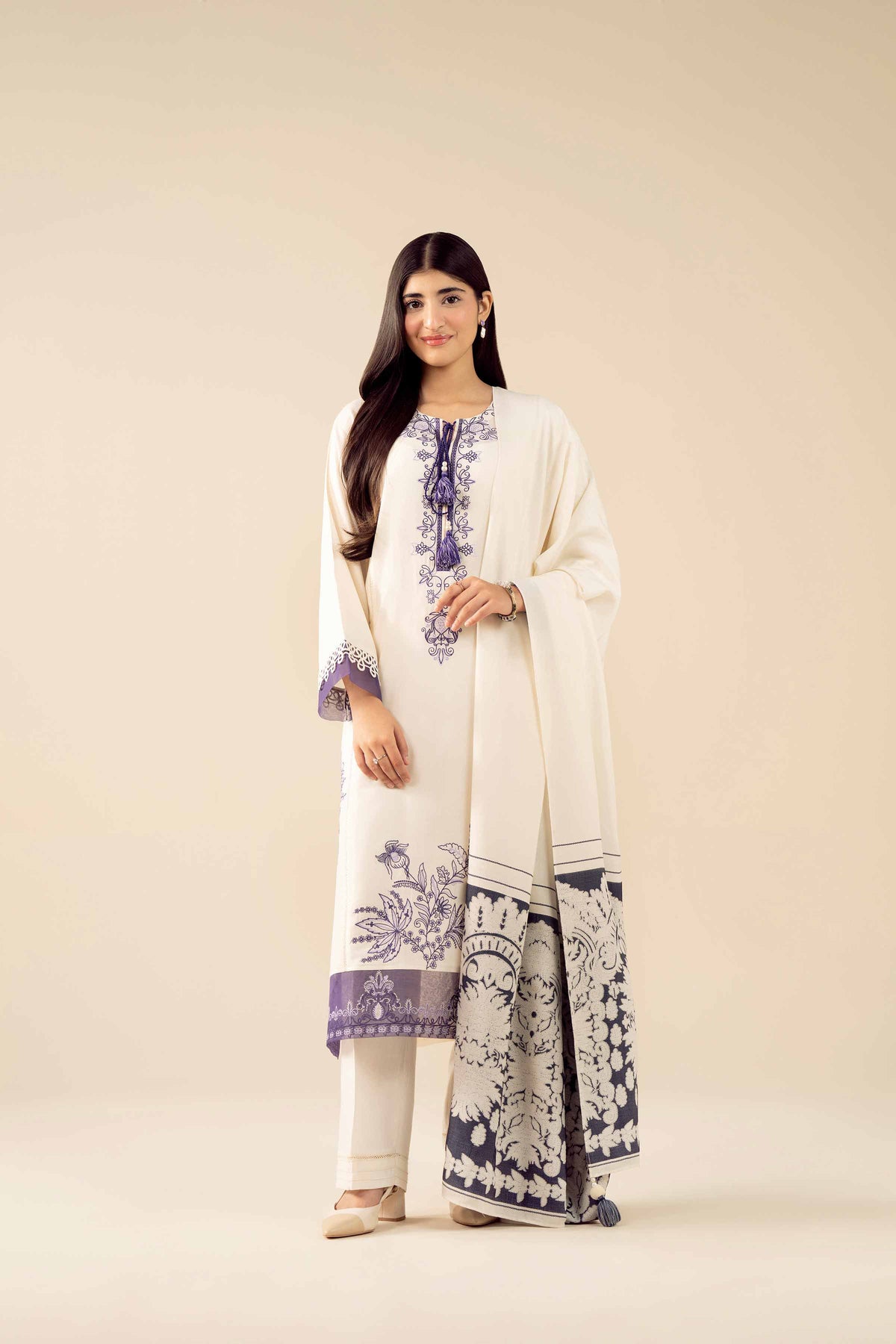 3 Piece - Embroidered Suit - PW25-471