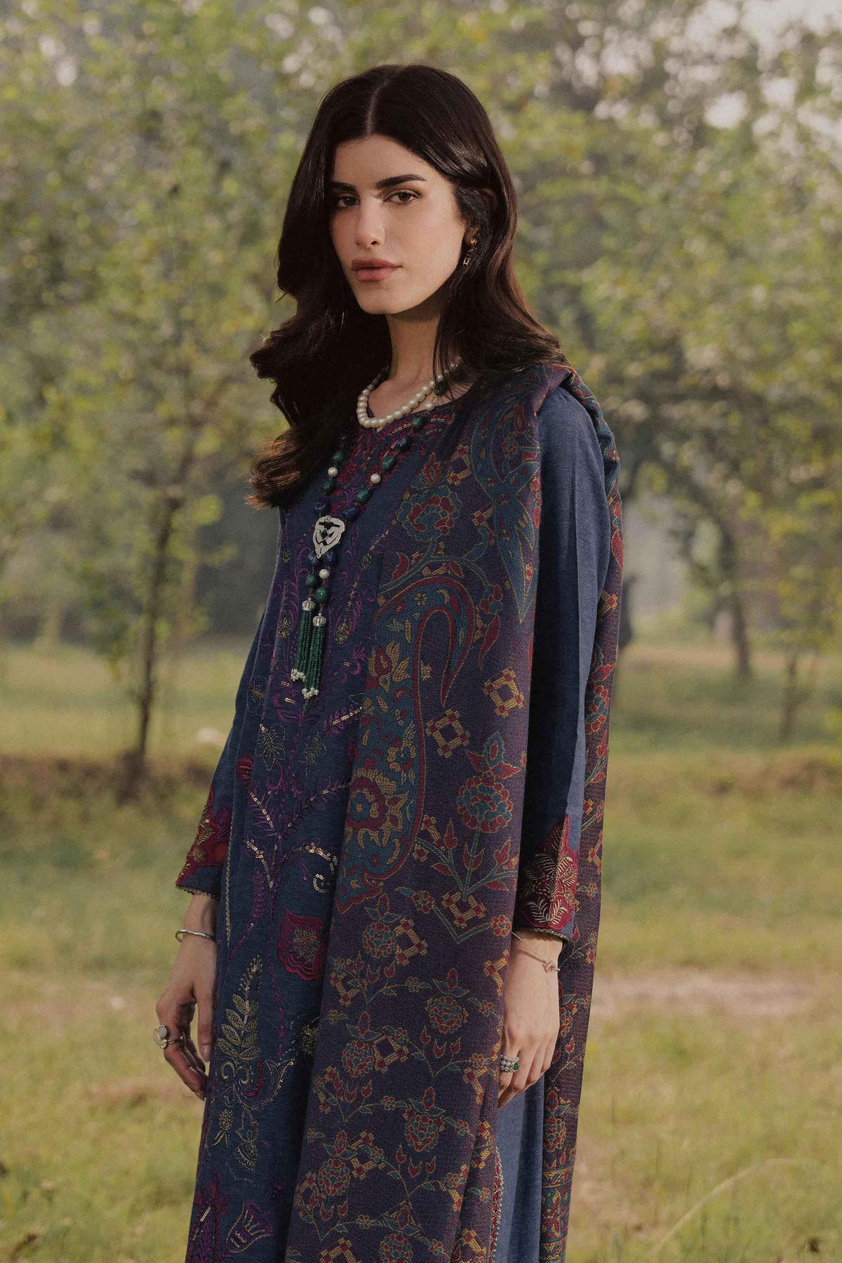 3 Piece - Embroidered Suit - PW25-478