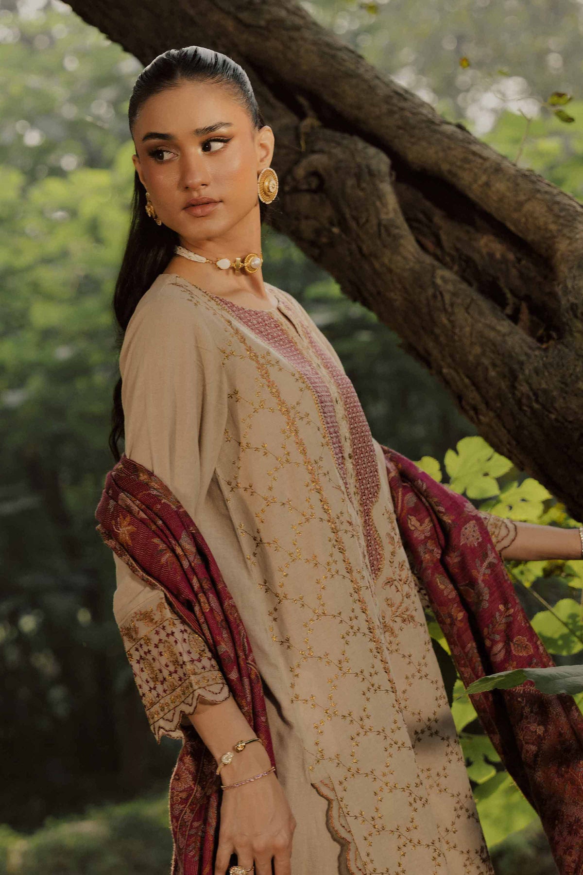 3 Piece - Embroidered Suit - PW25-480