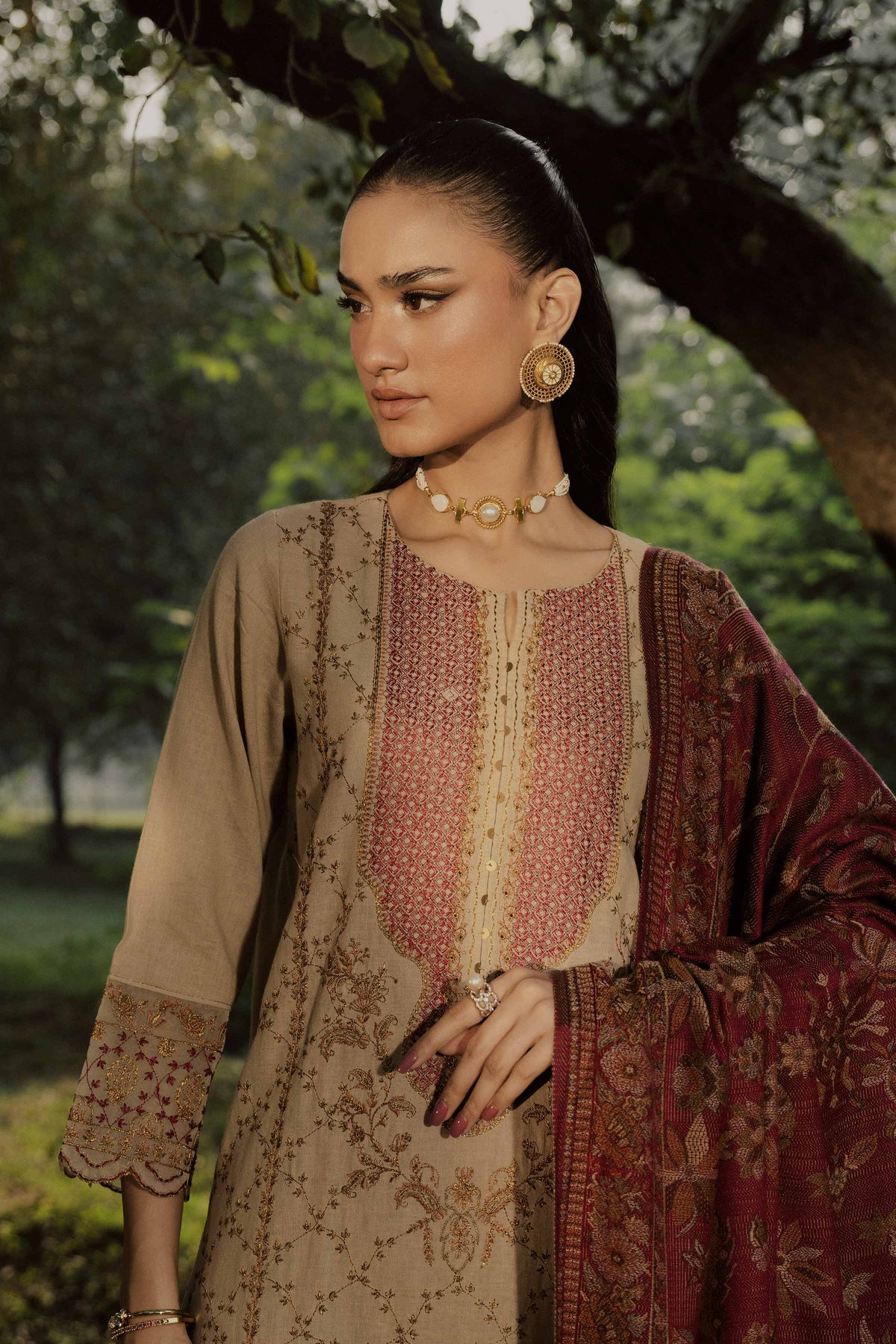 3 Piece - Embroidered Suit - PW25-480