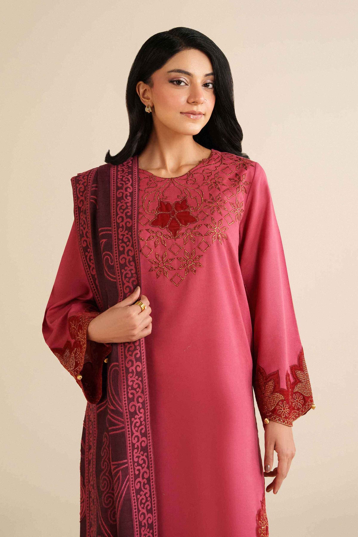 3 Piece - Embroidered Suit - PW25-488