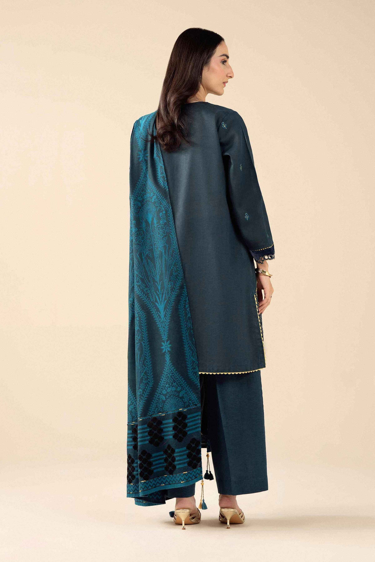 3 Piece - Embroidered Suit - PW25-490