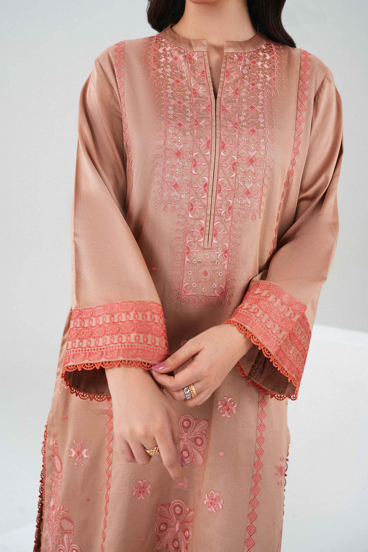 3 Piece - Embroidered Suit - PW25-496