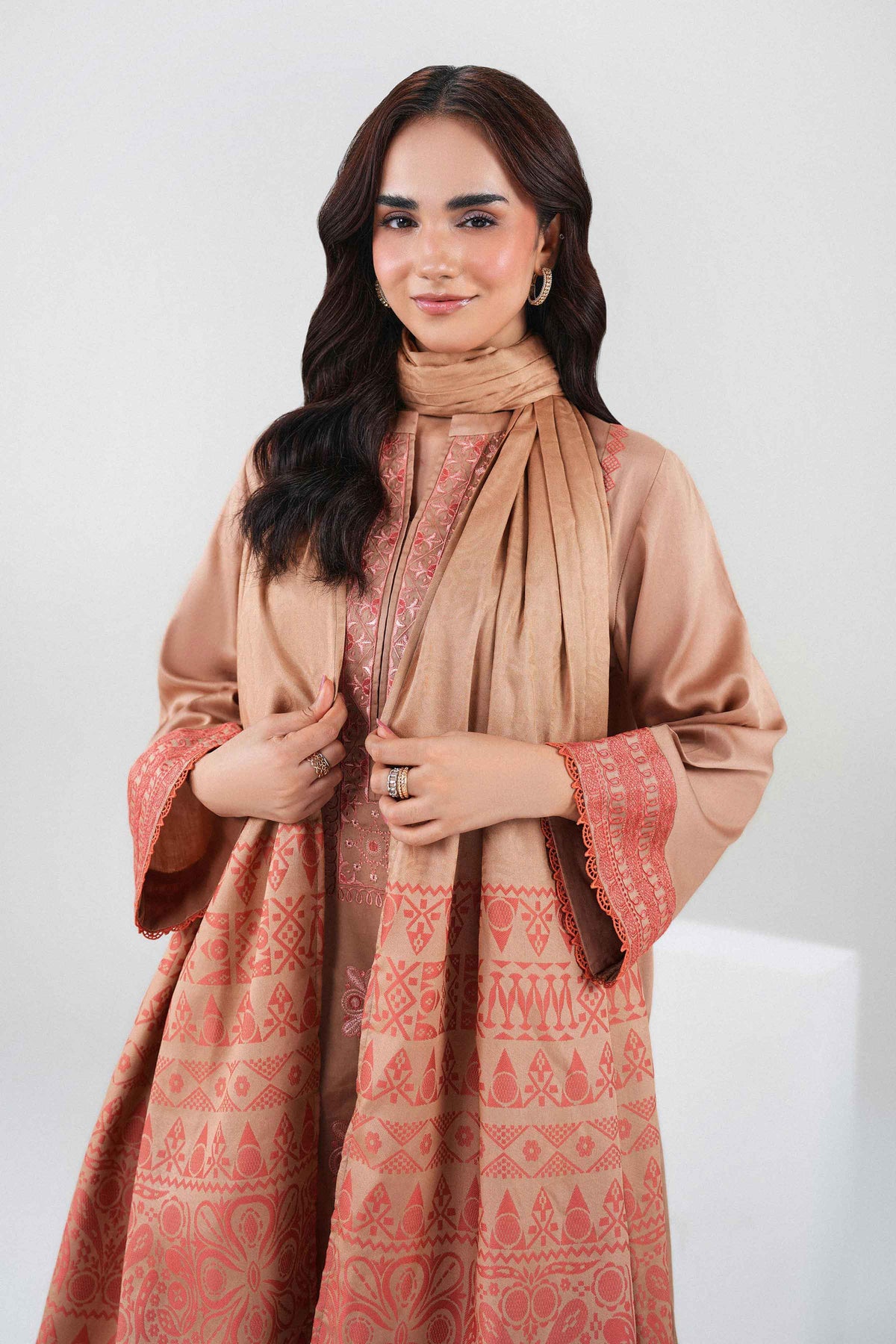 3 Piece - Embroidered Suit - PW25-496