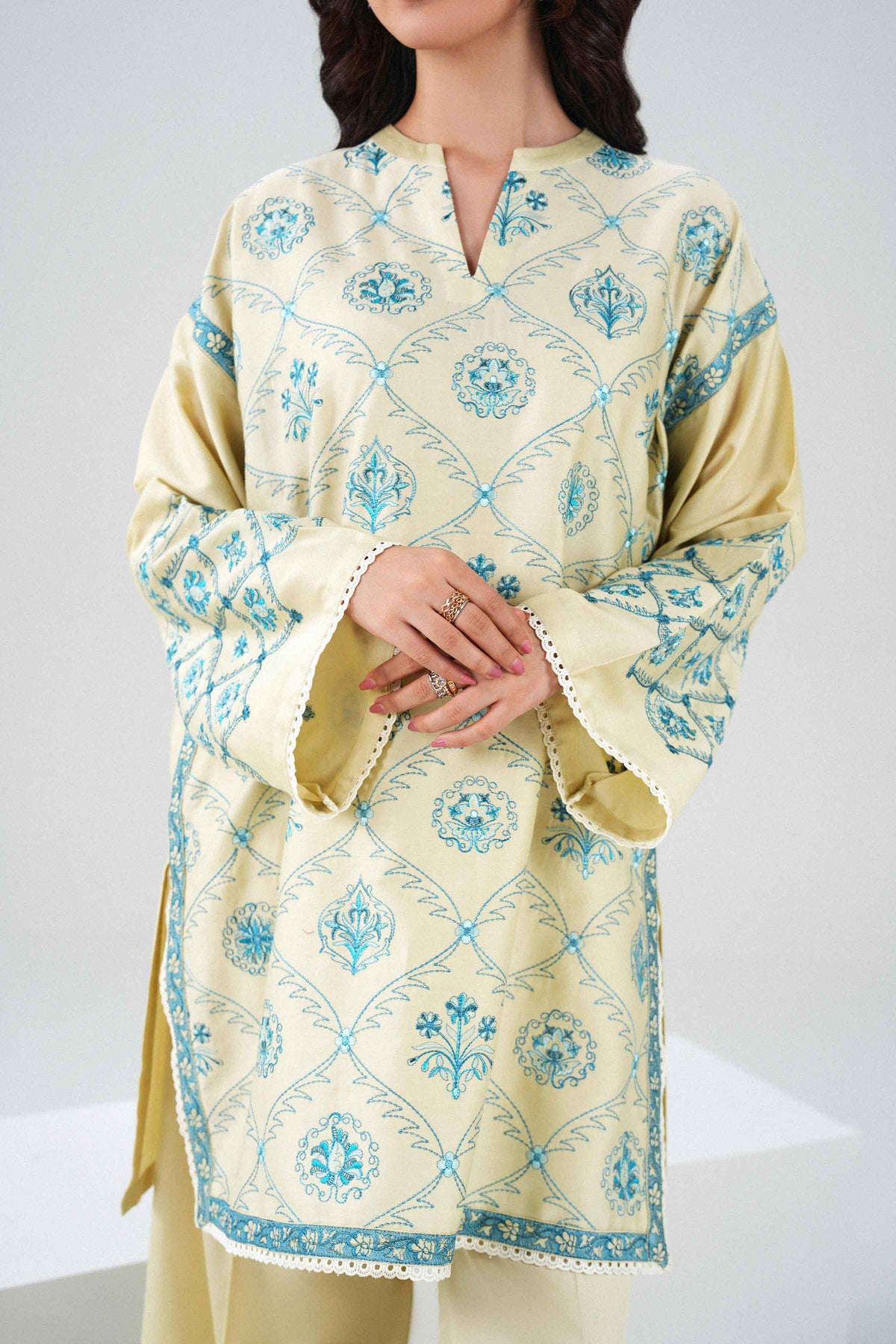 3 Piece - Embroidered Suit - PW25-502