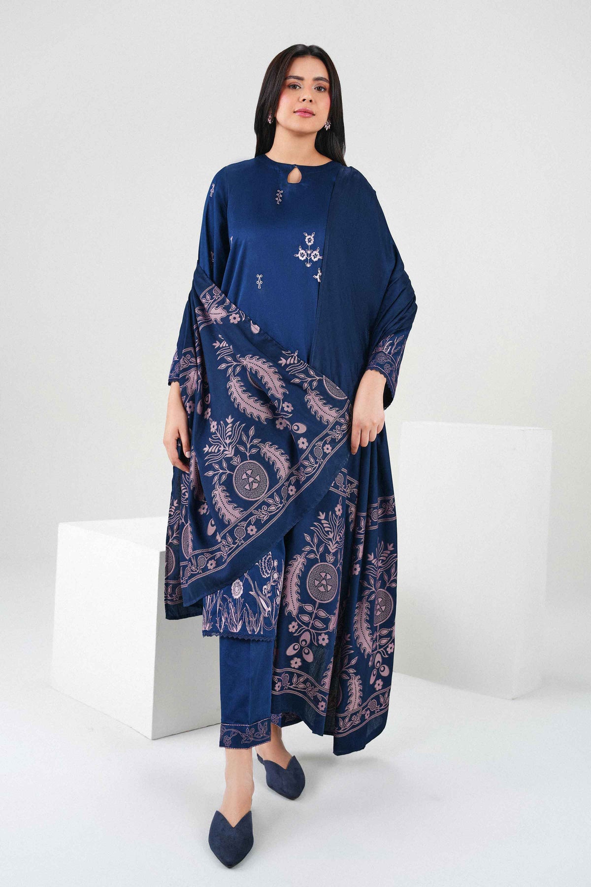 3 Piece - Embroidered Suit - PW25-503