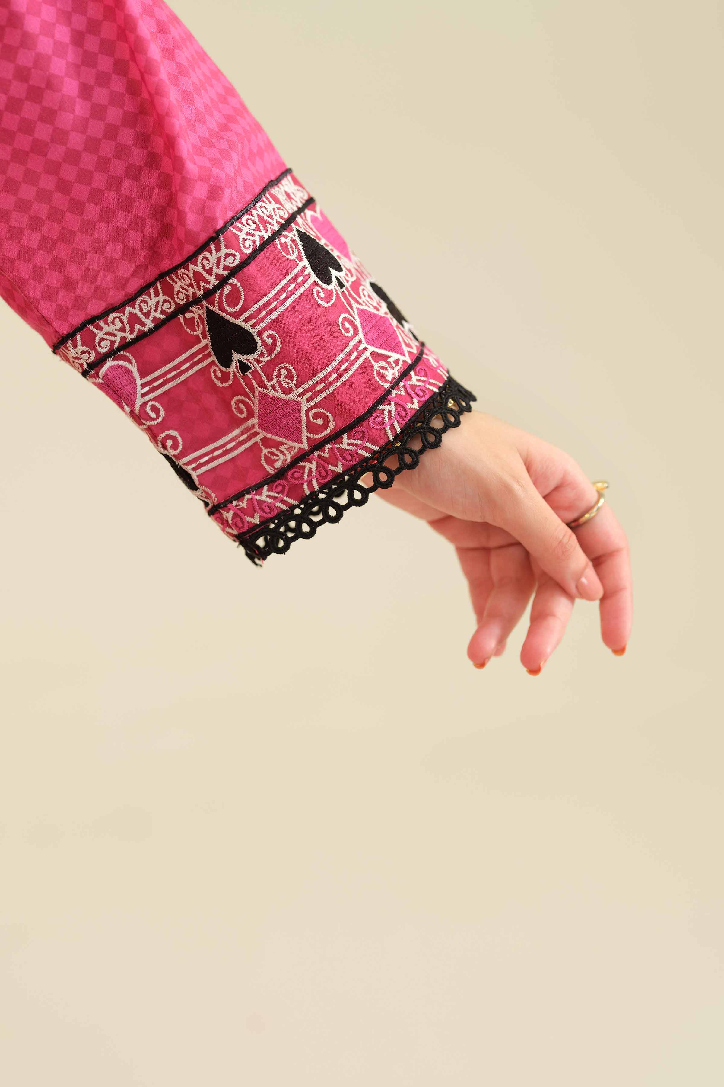 2 Piece - Printed Embroidered Suit - PW25-56