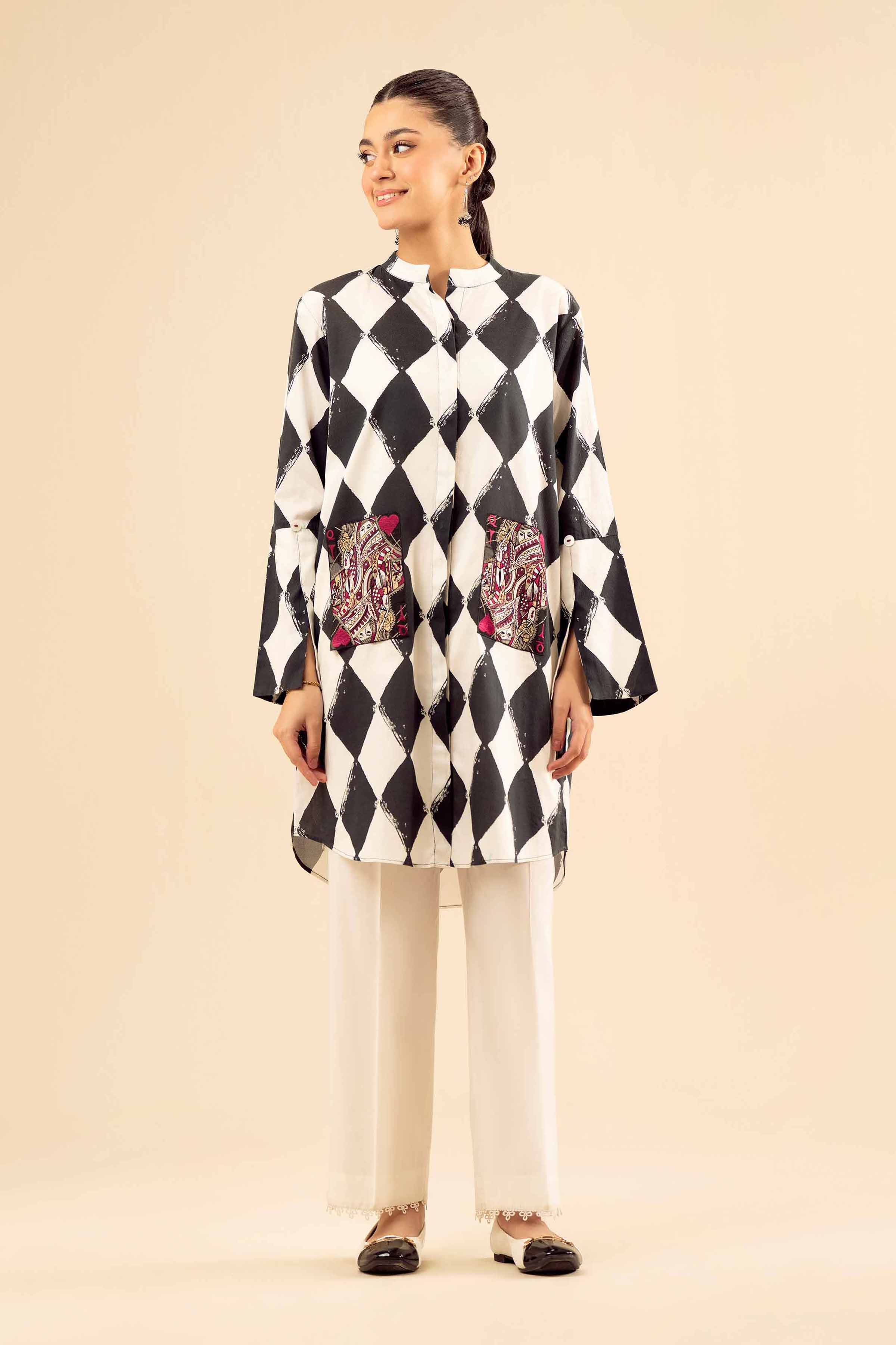 Printed Embroidered Shirt - PW25-562