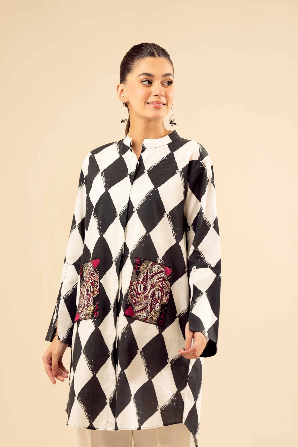 Printed Embroidered Shirt - PW25-562