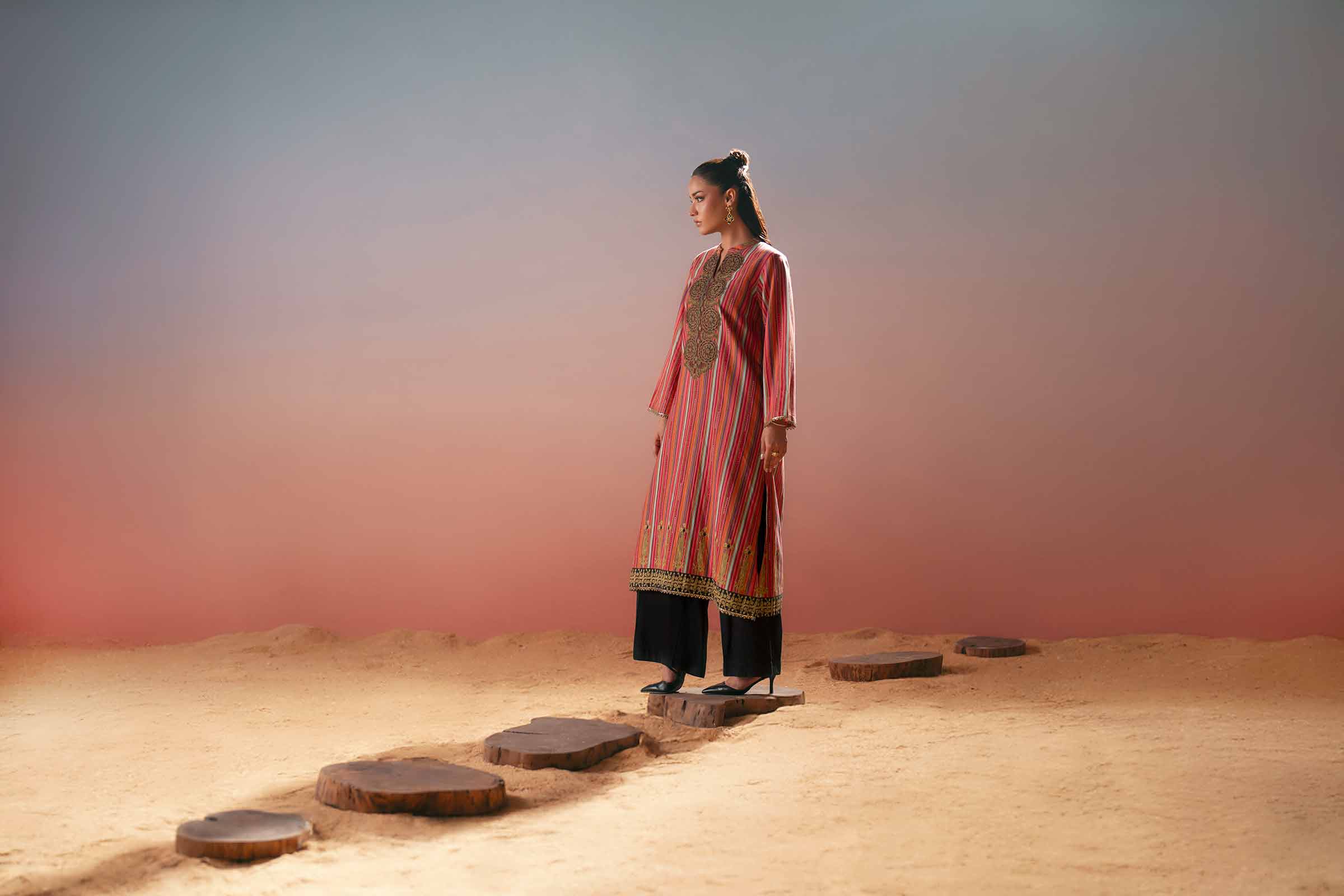 Printed Embroidered Shirt - PW25-570