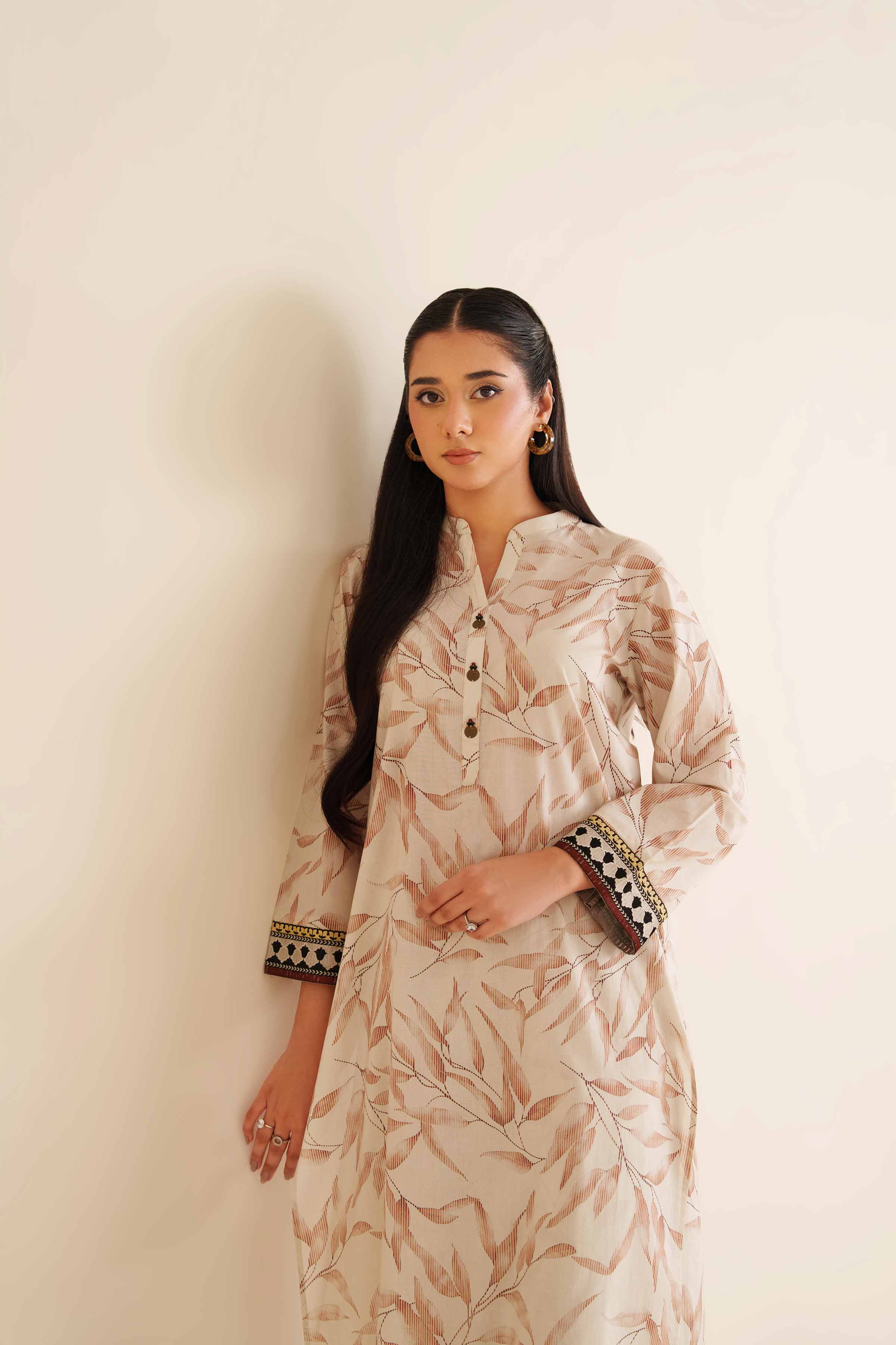 2 Piece - Printed Embroidered Suit - PW25-58