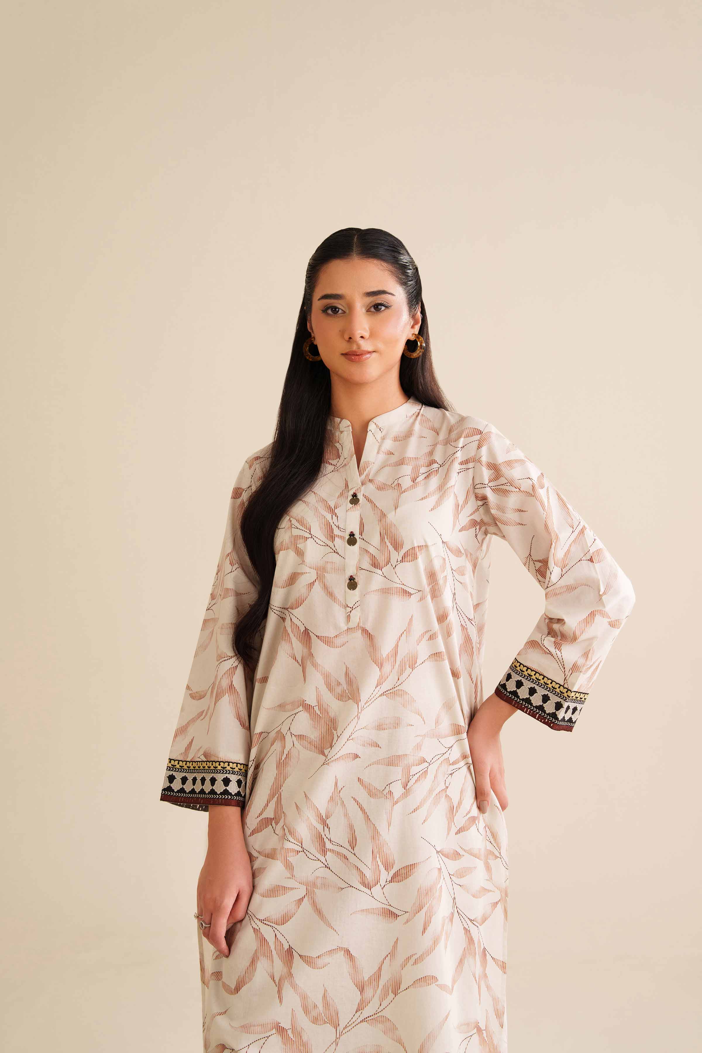 2 Piece - Printed Embroidered Suit - PW25-58
