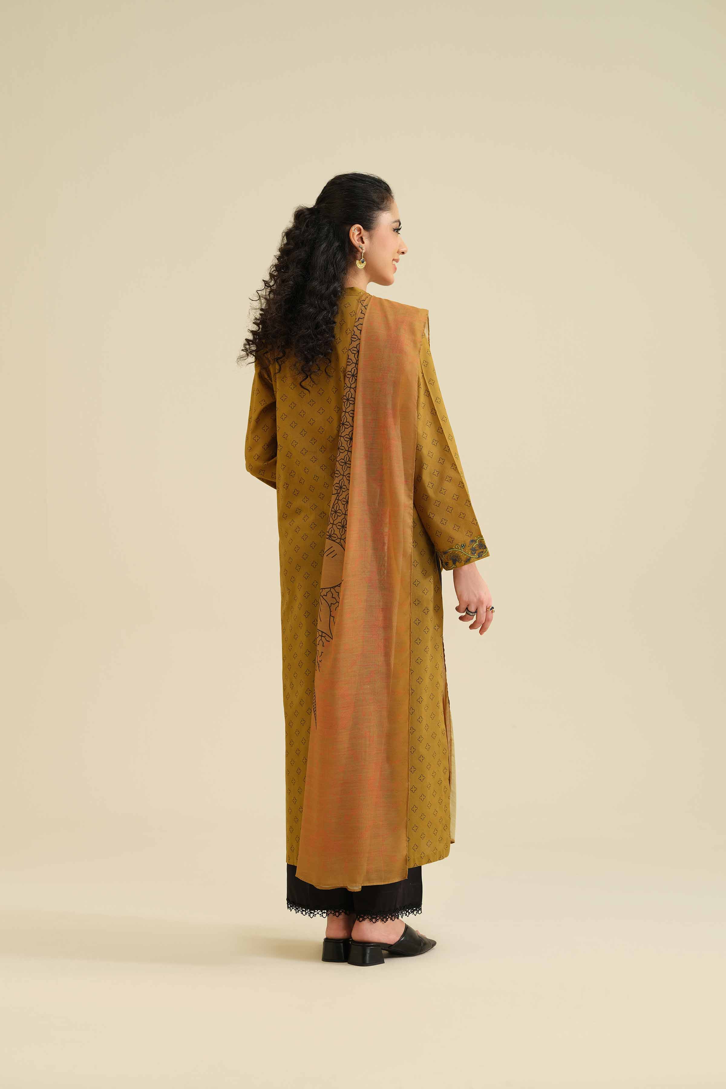 2 Piece - Printed Embroidered Suit - PW25-72