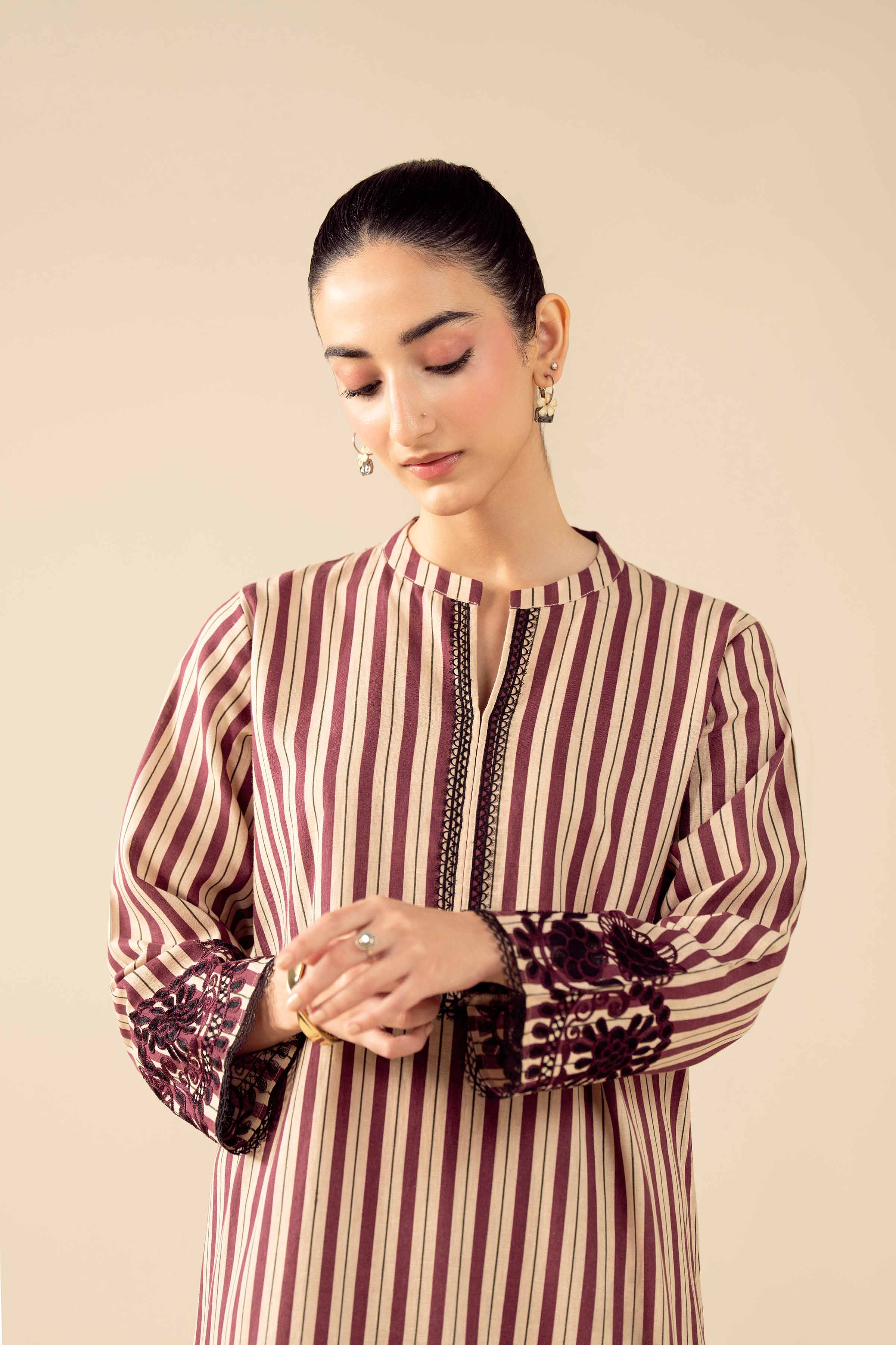 2 Piece - Printed Embroidered Suit - PW25-85