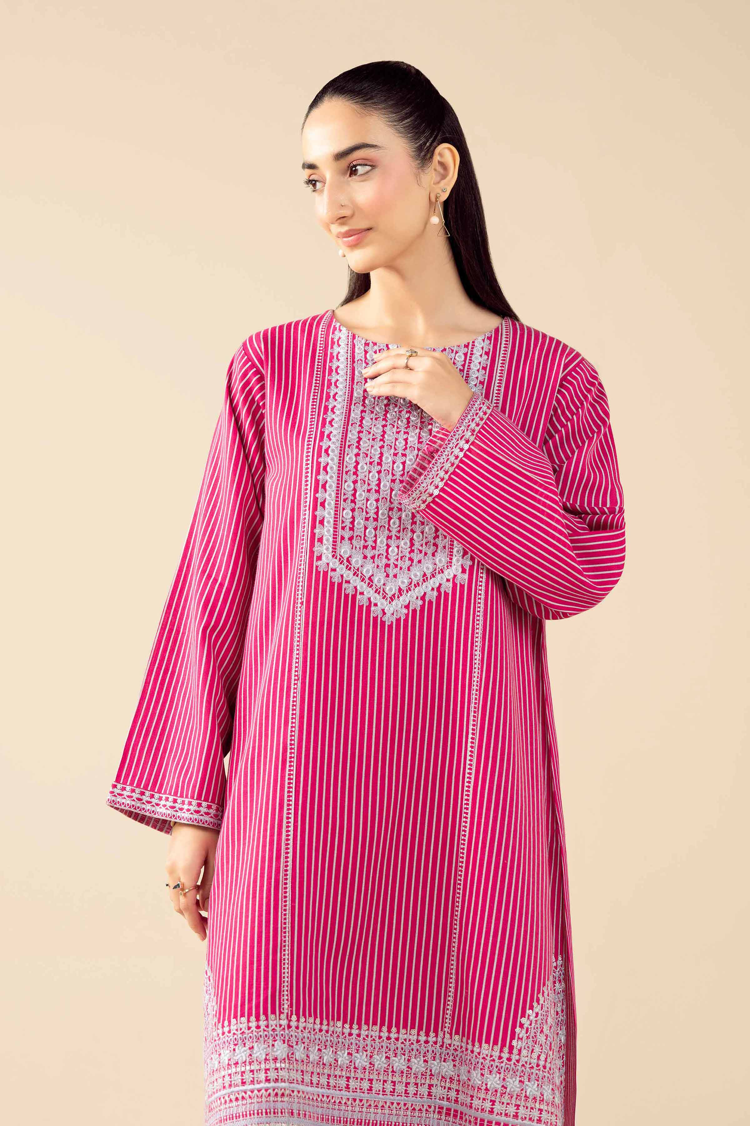 2 Piece - Printed Embroidered Suit - PW25-86