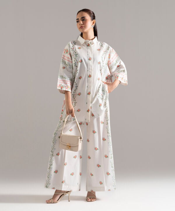 2 Piece - Printed Seersucker Suit
