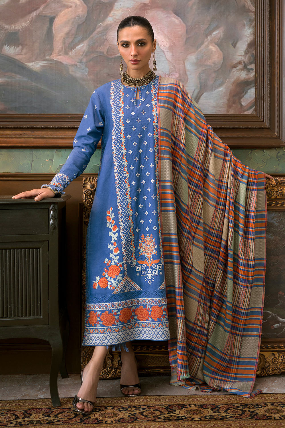 3 Piece Embroidered Suit