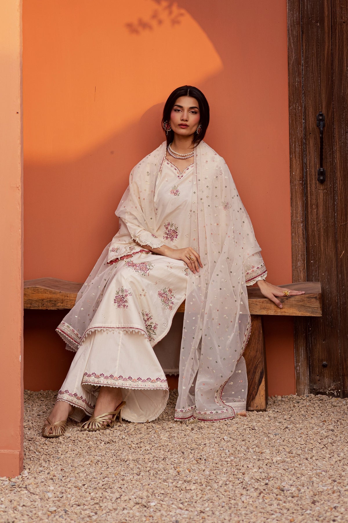 Pearl Elora 3Pc - Festive Embroidered Lawn