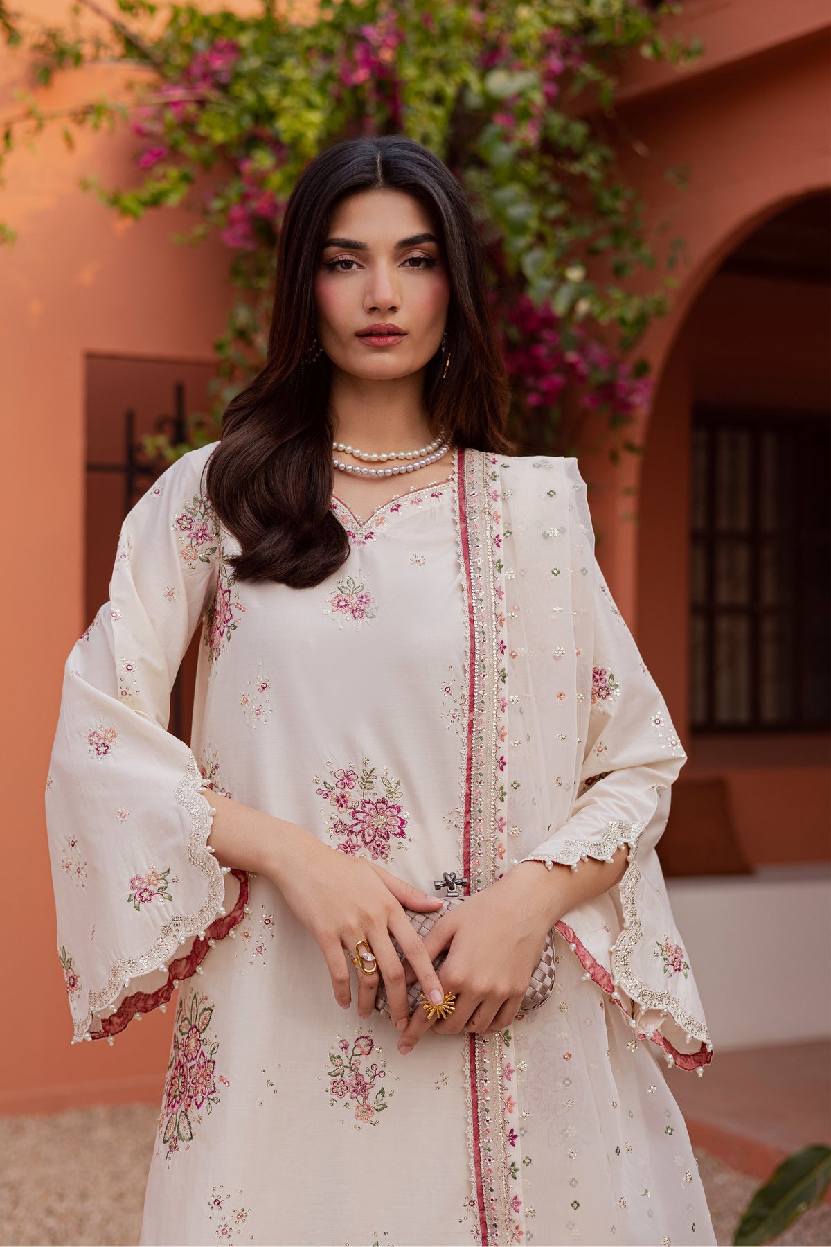 Pearl Elora 3Pc - Festive Embroidered Lawn