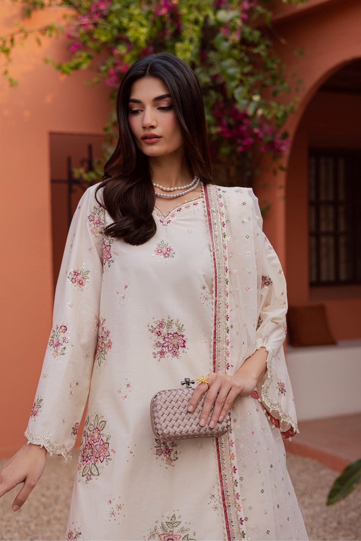 Pearl Elora 3Pc - Festive Embroidered Lawn
