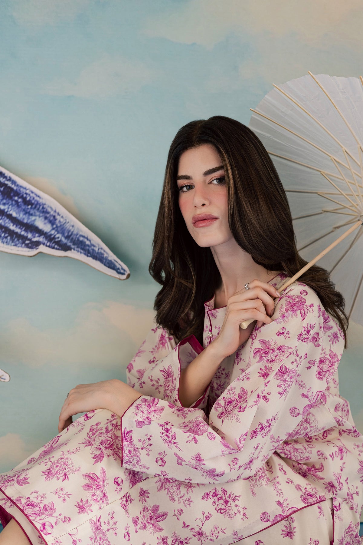 Pink Ferbera 2Pc - Printed Lawn Dress