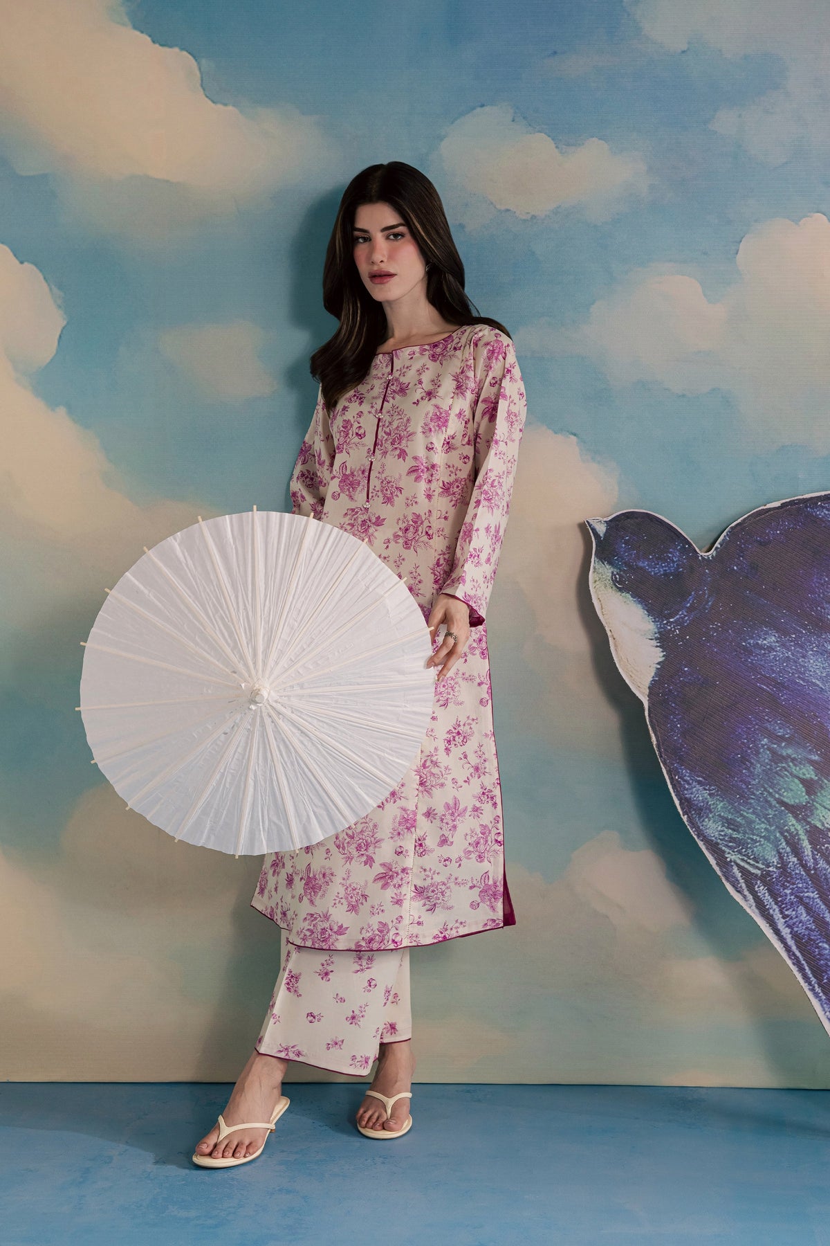 Pink Ferbera 2Pc - Printed Lawn Dress