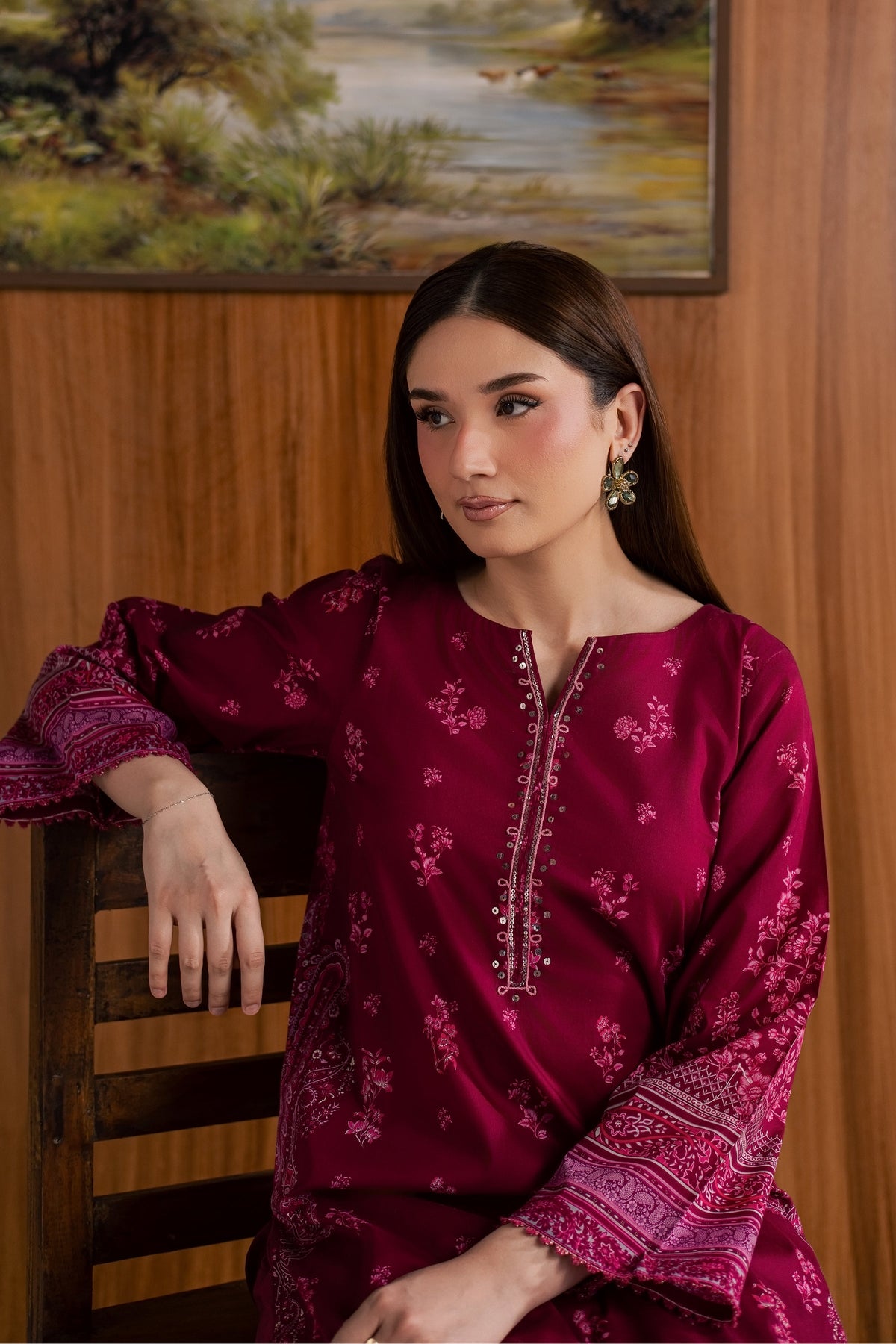 Pink Moana 2Pc - Printed Lawn Dress
