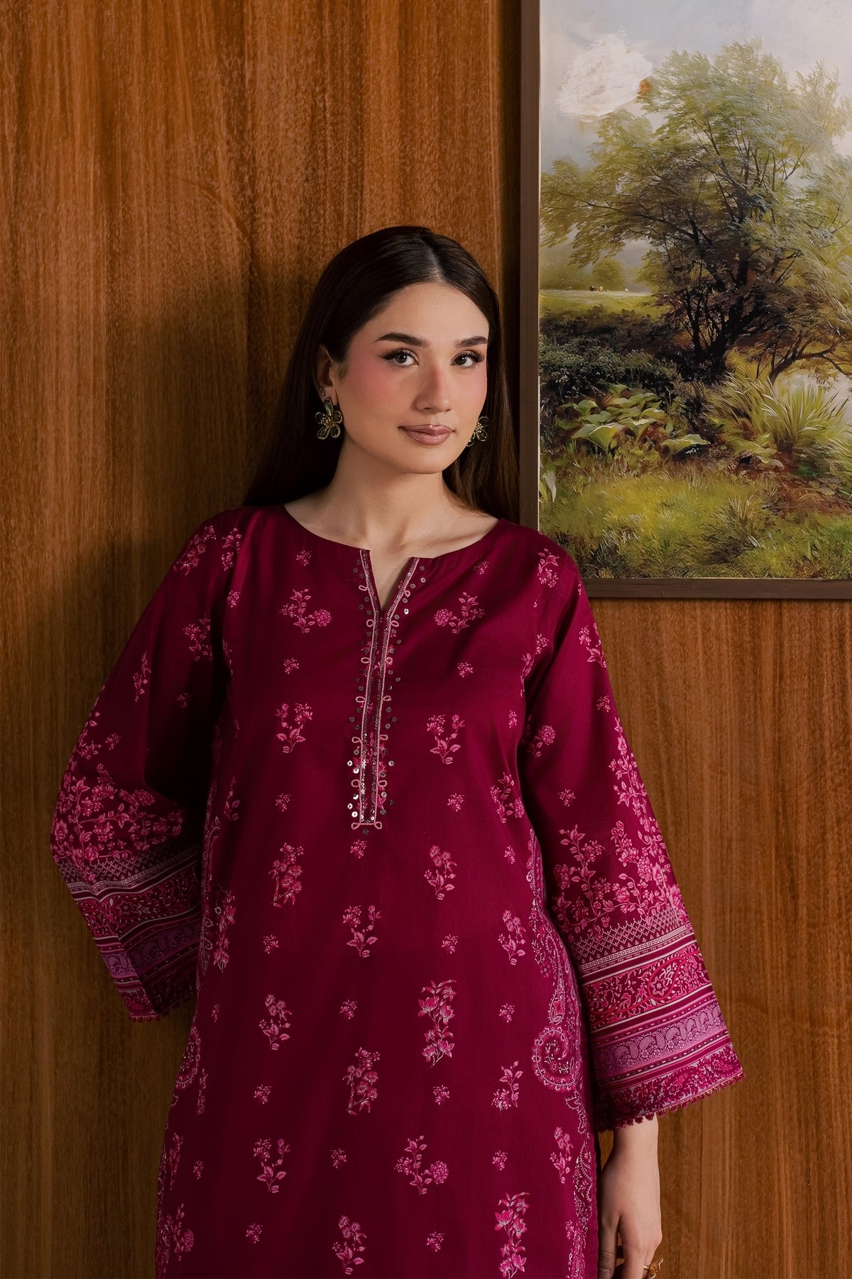 Pink Moana 2Pc - Printed Lawn Dress