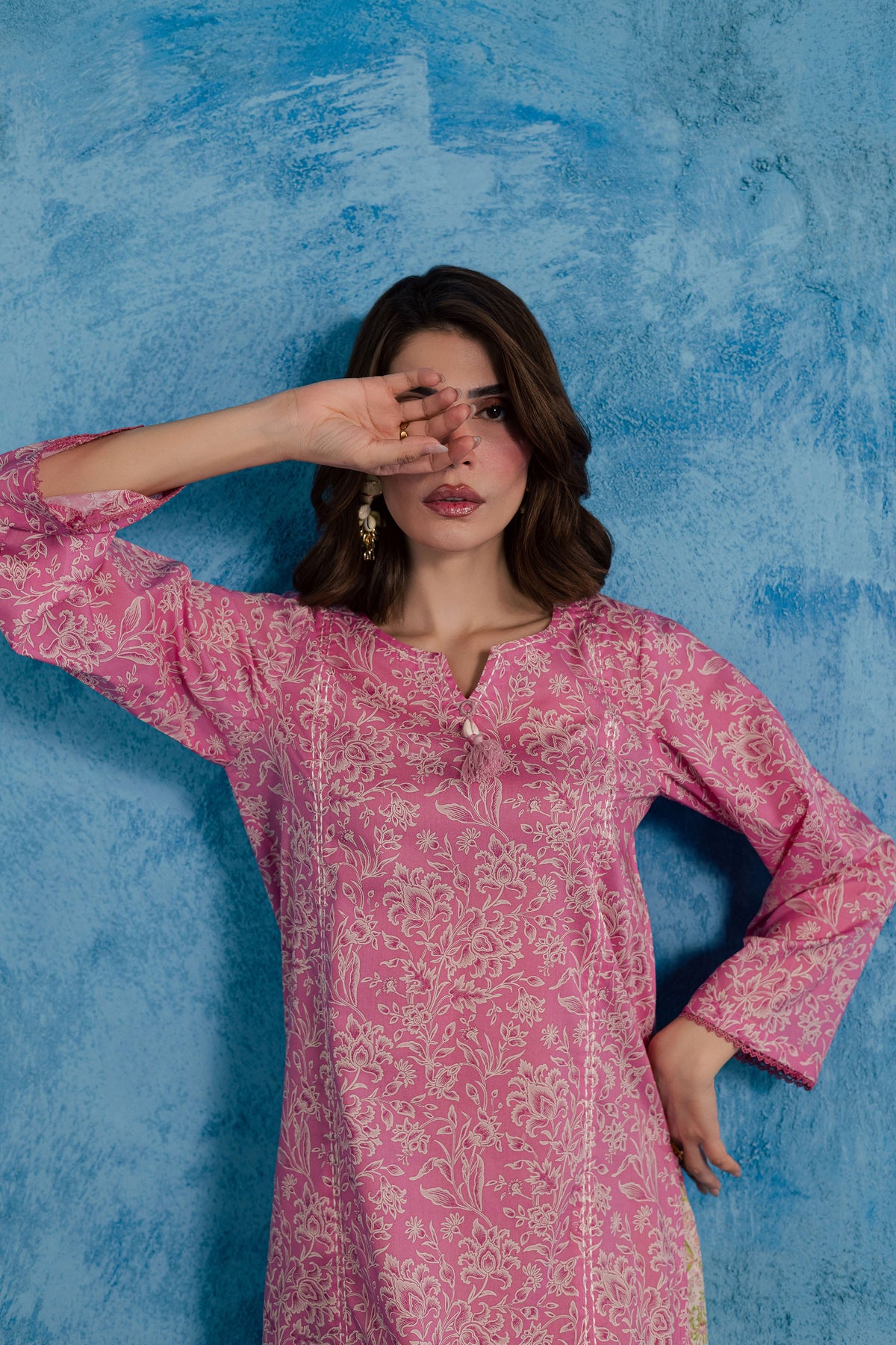 Pink Serena 2Pc - Printed Lawn Dress