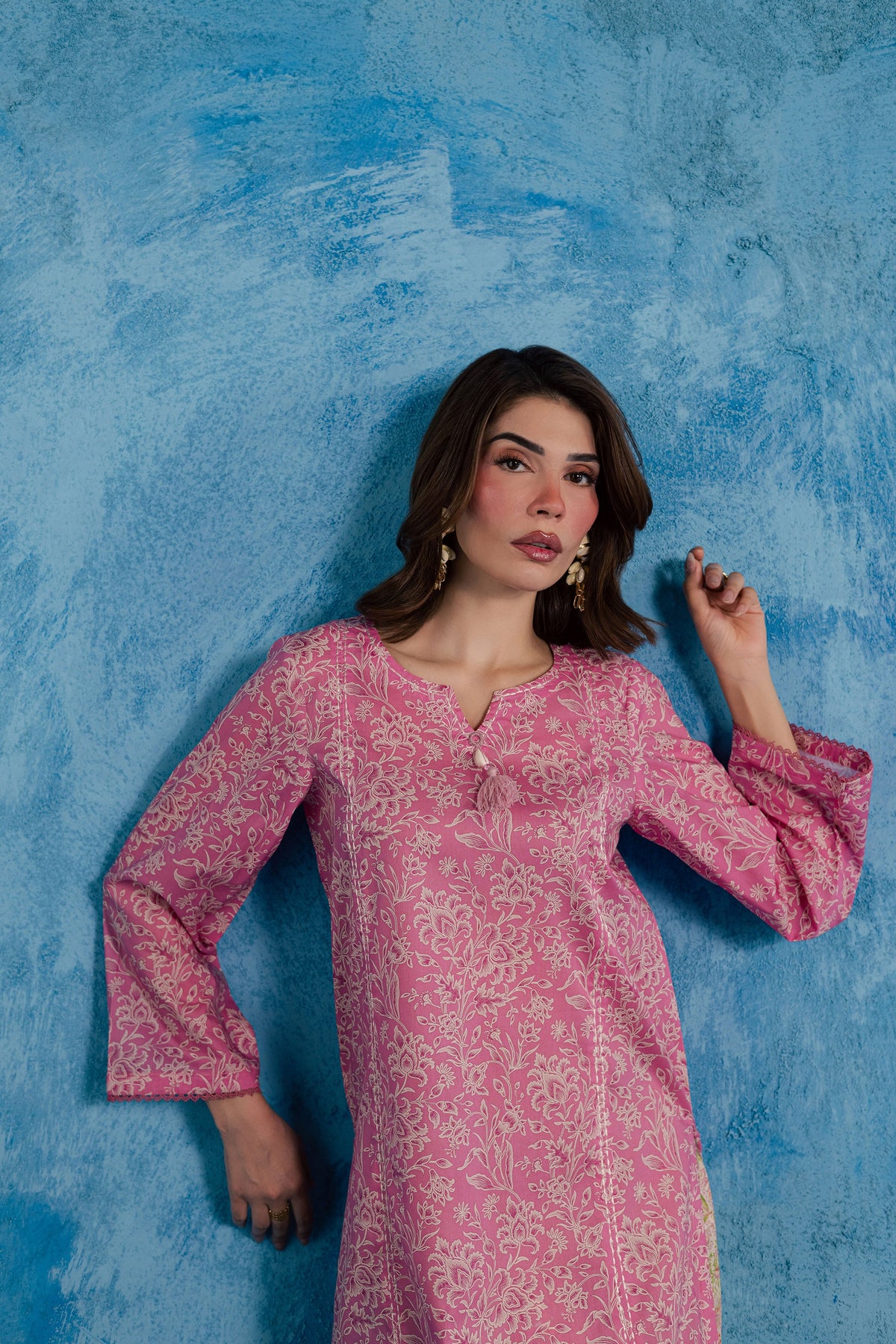 Pink Serena 2Pc - Printed Lawn Dress