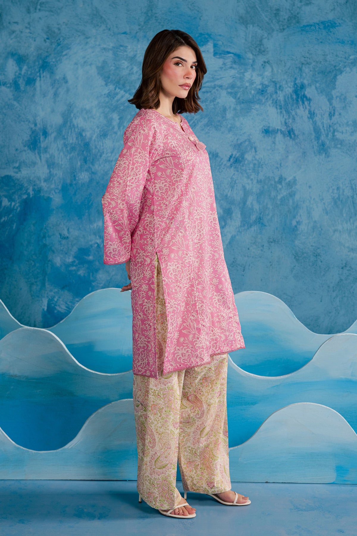 Pink Serena 2Pc - Printed Lawn Dress