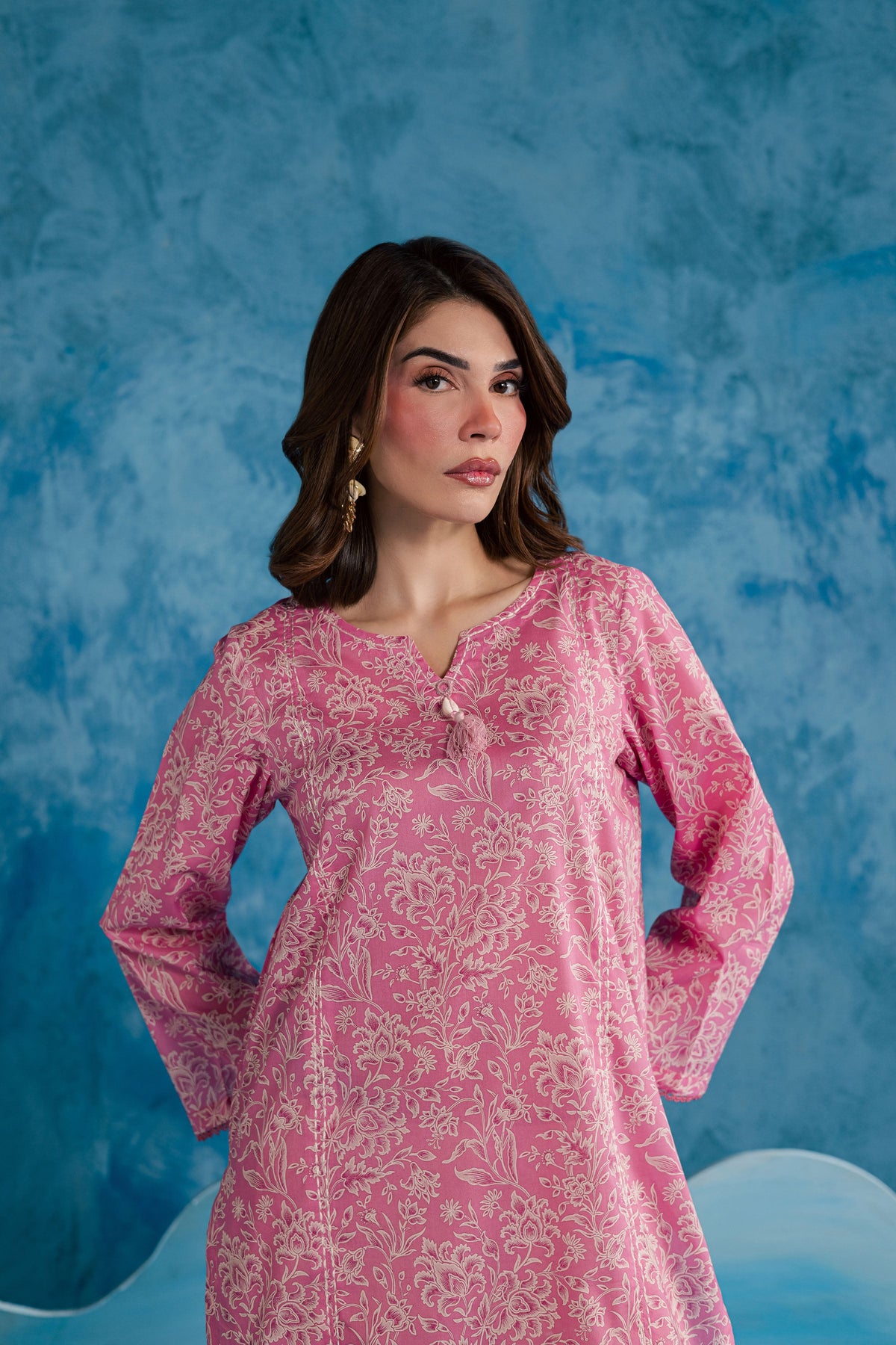 Pink Serena 2Pc - Printed Lawn Dress