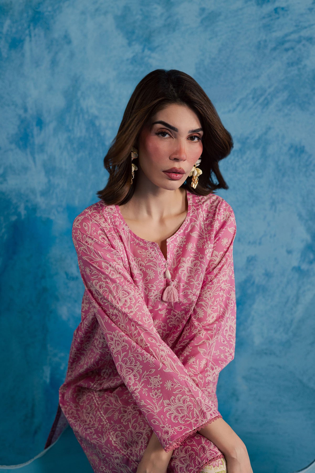 Pink Serena 2Pc - Printed Lawn Dress
