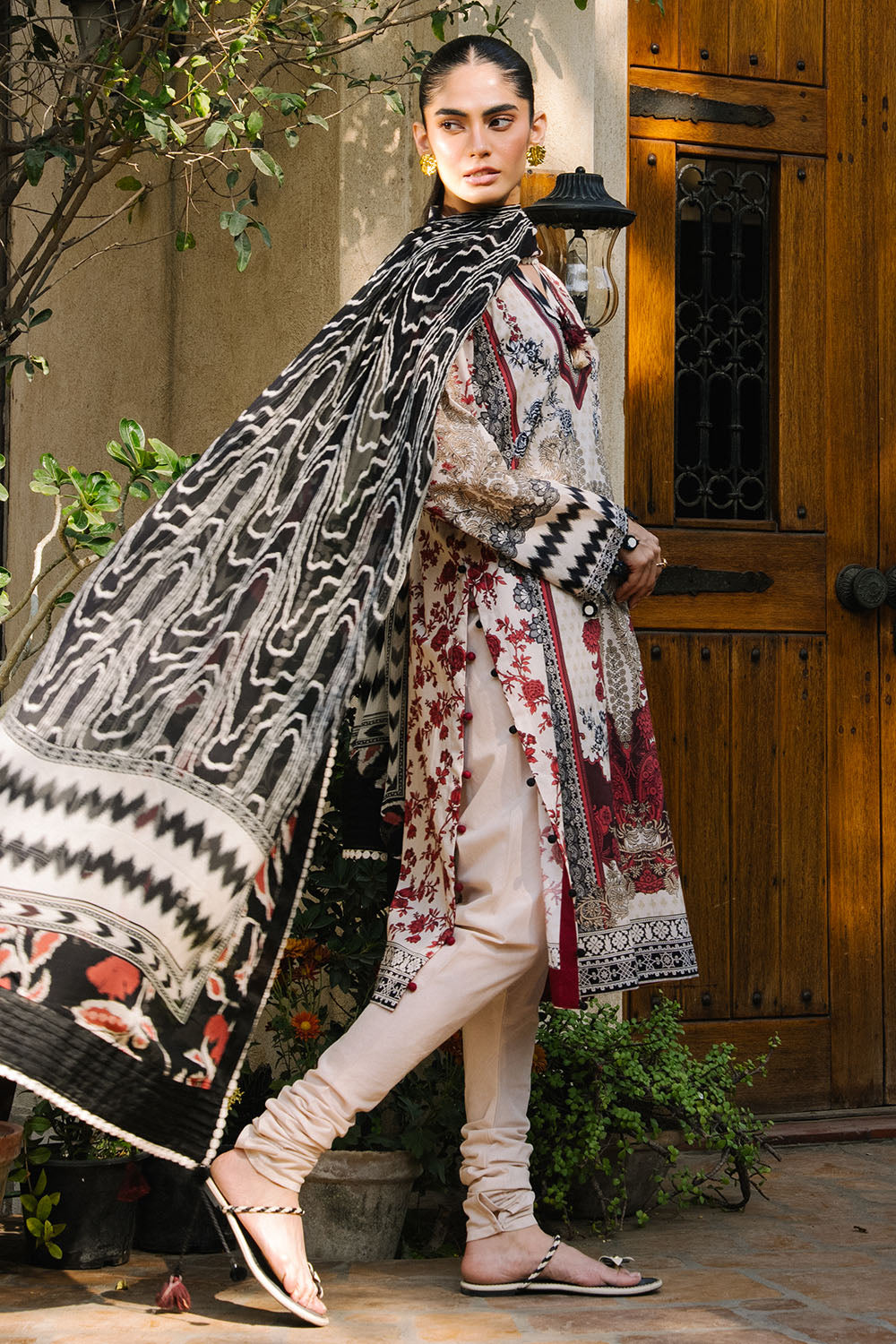 3 Piece Printed Lawn Suit with Printed Chiffon Dupatta