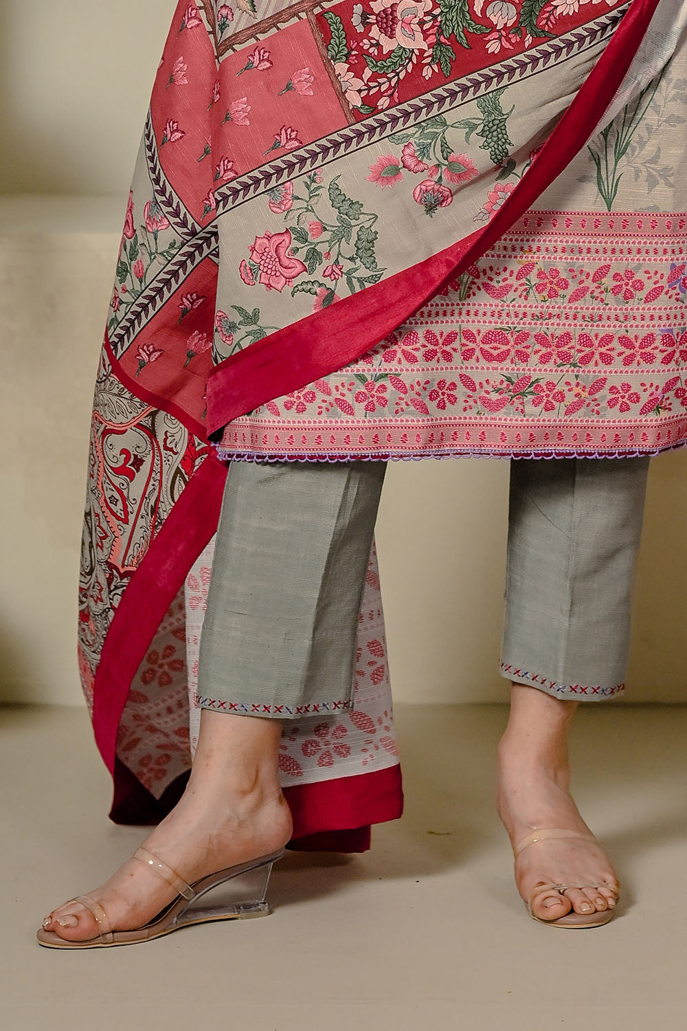 3 Piece Printed Corduroy Suit