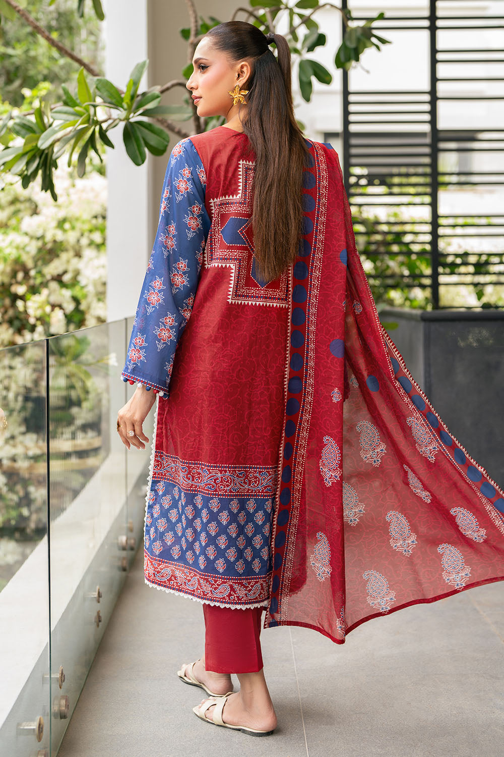 3 Piece Printed Cotton Suit