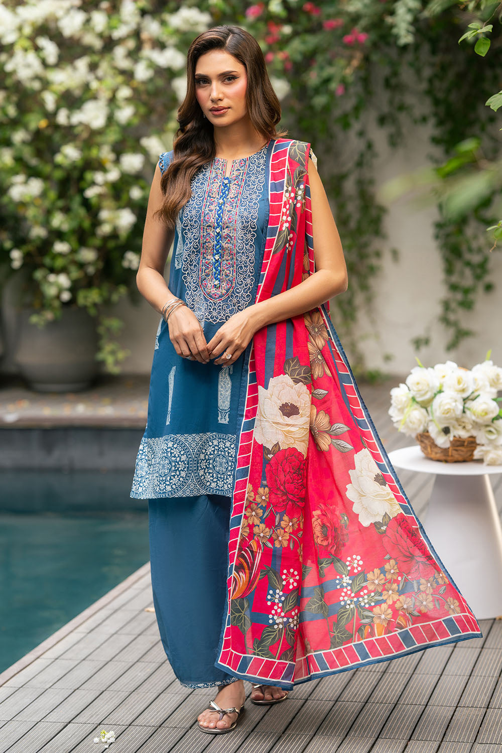 3 Piece Printed Cotton Suit