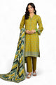 3 Piece Printed Cotton Linen Suit With Dupatta