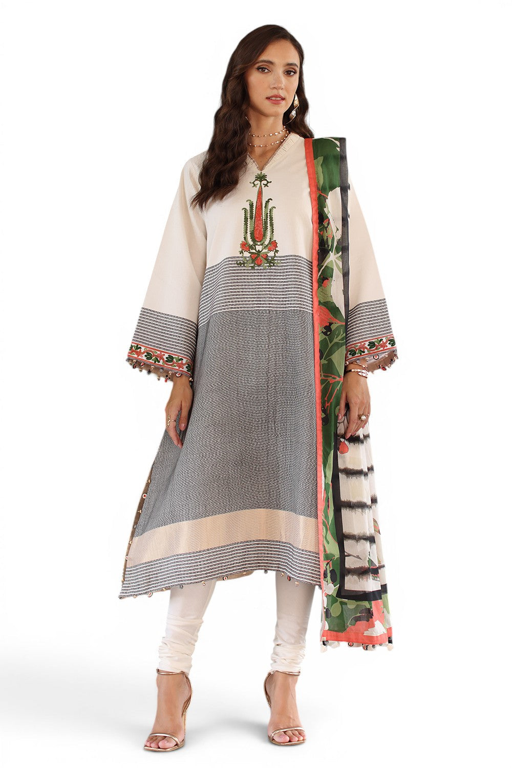 3 Piece Embroidered Jacquard Suit