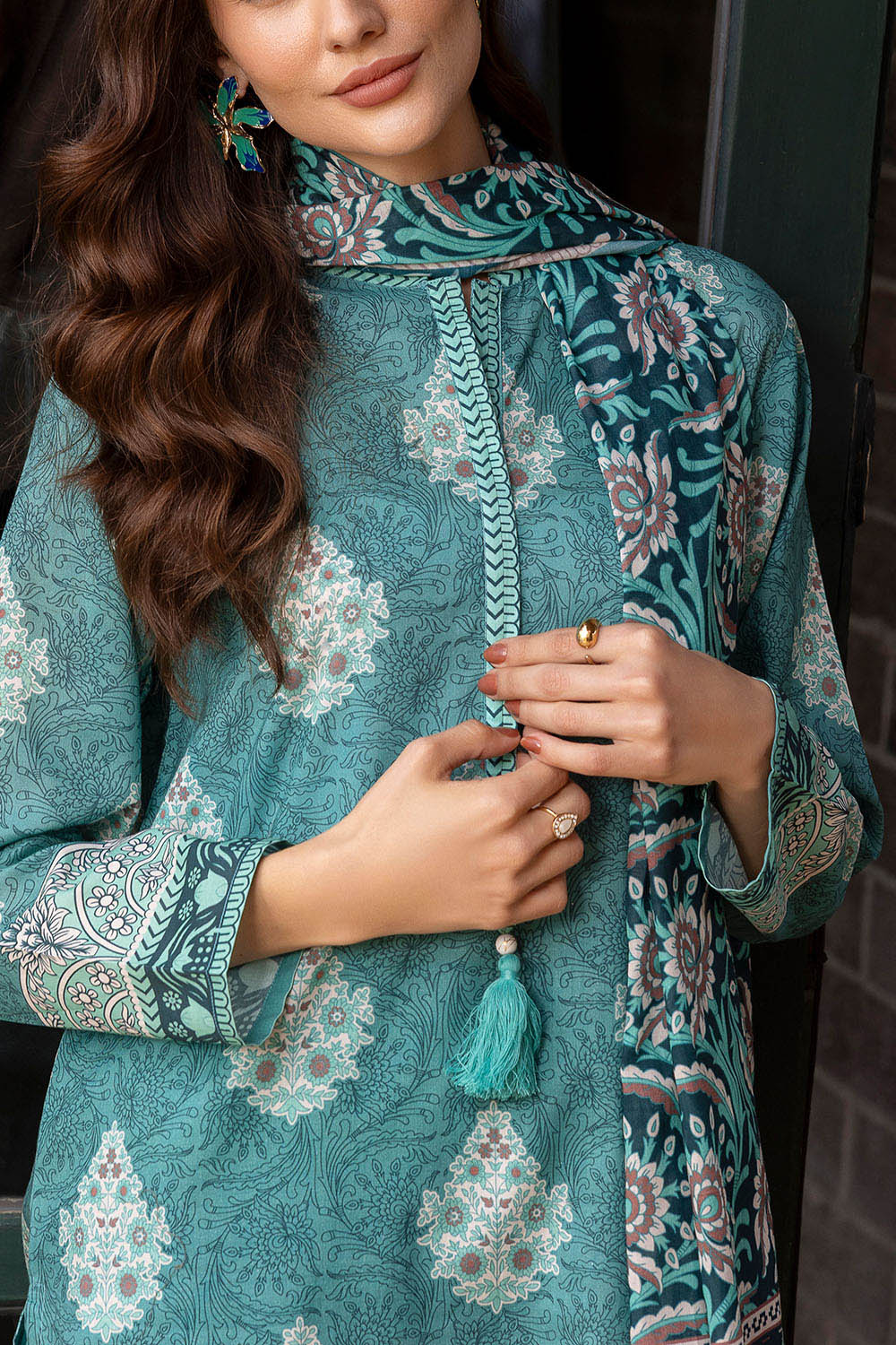 3 Piece Printed Cambric Suit with Lawn Dupatta