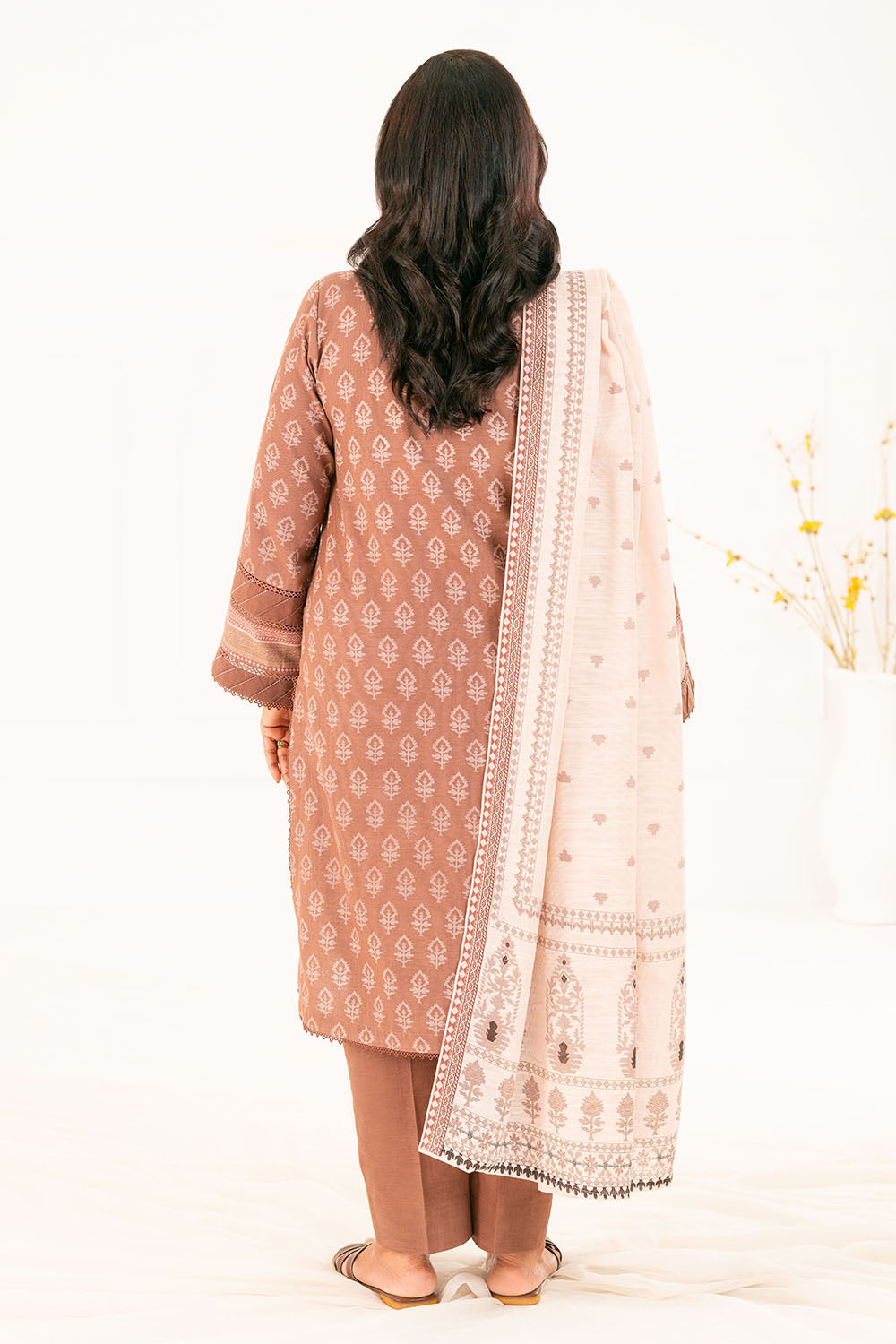 3 Piece Printed Khaddar Suit With Dupatta