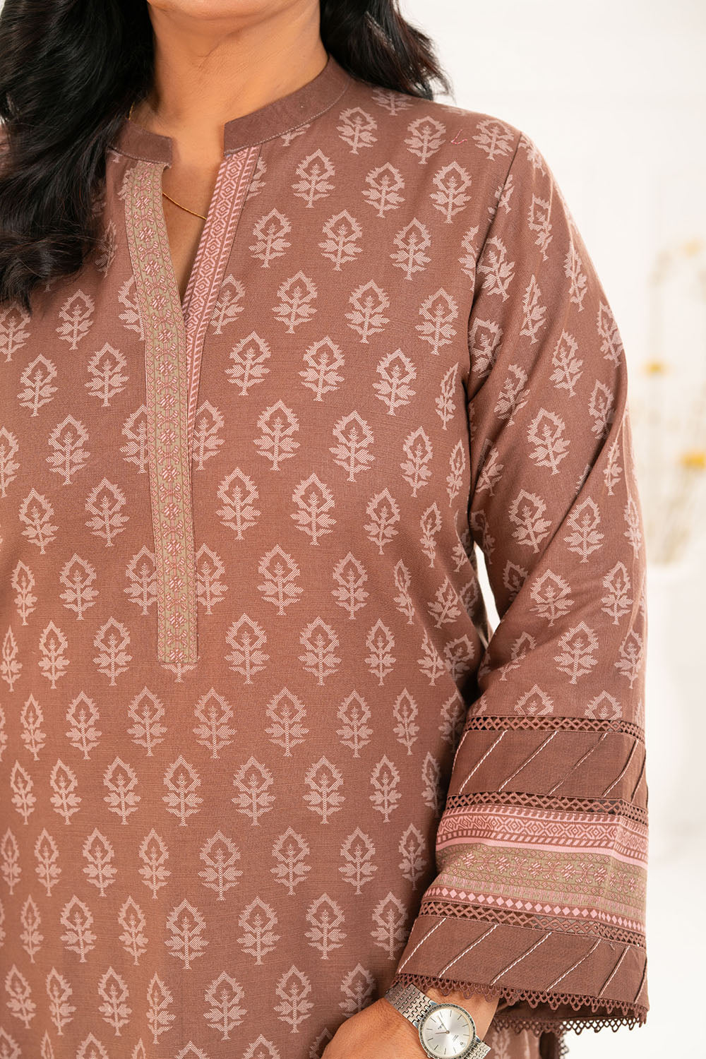 3 Piece Printed Khaddar Suit With Dupatta