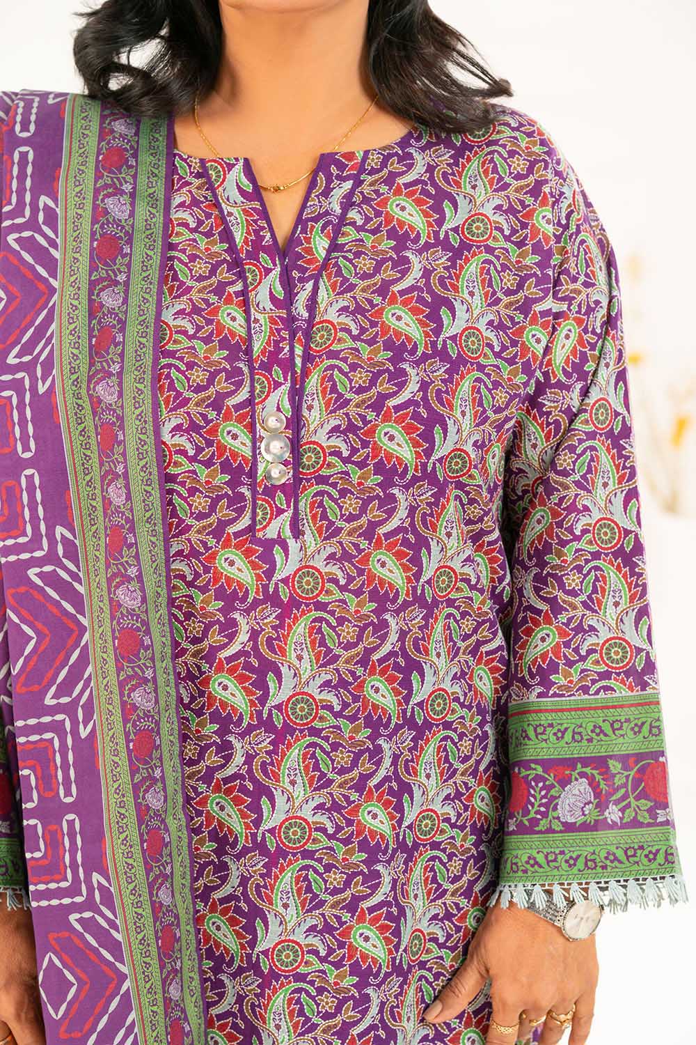 3 Piece Printed Khaddar Suit with Dupatta