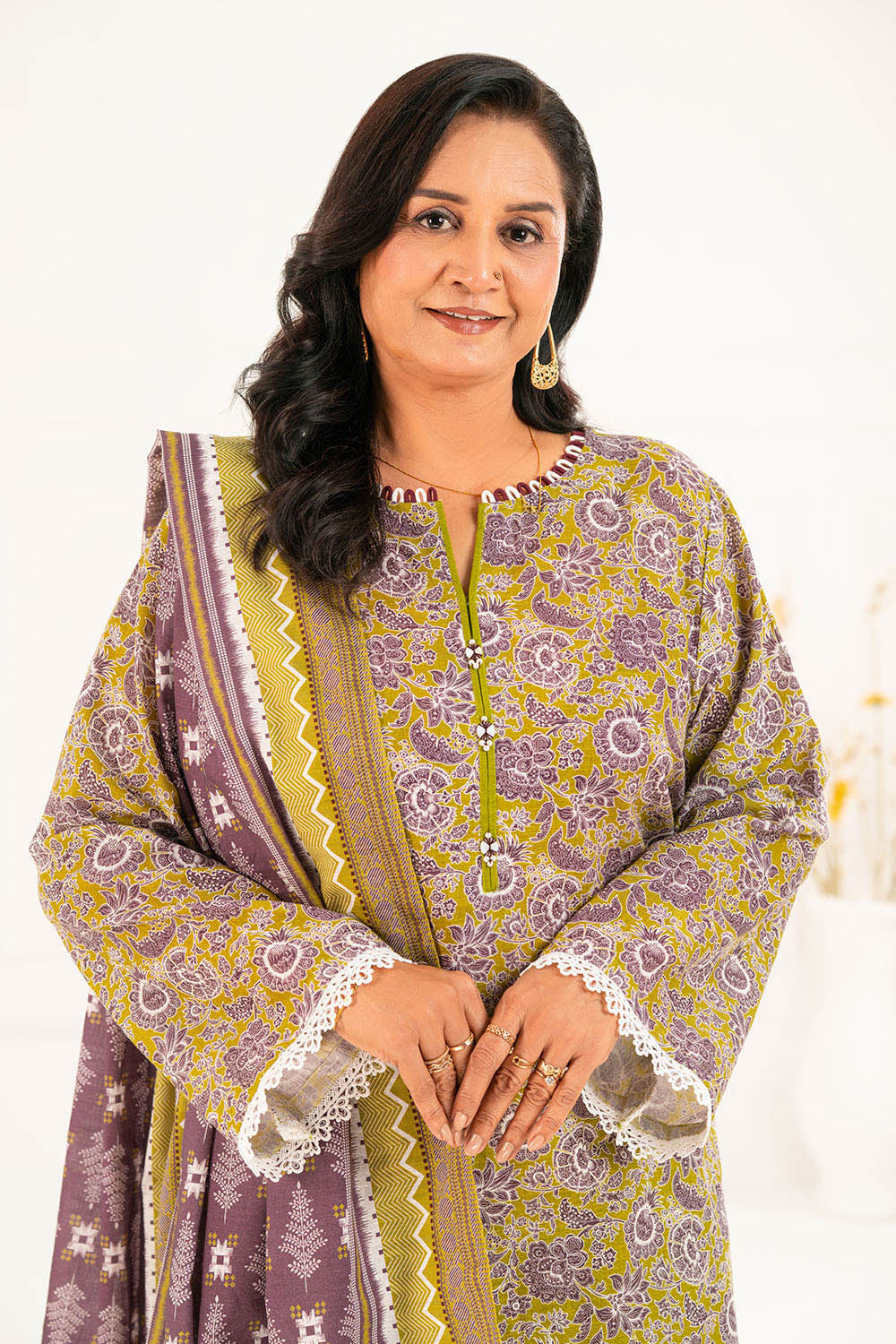 3 Piece Printed Khaddar Suit with Dupatta