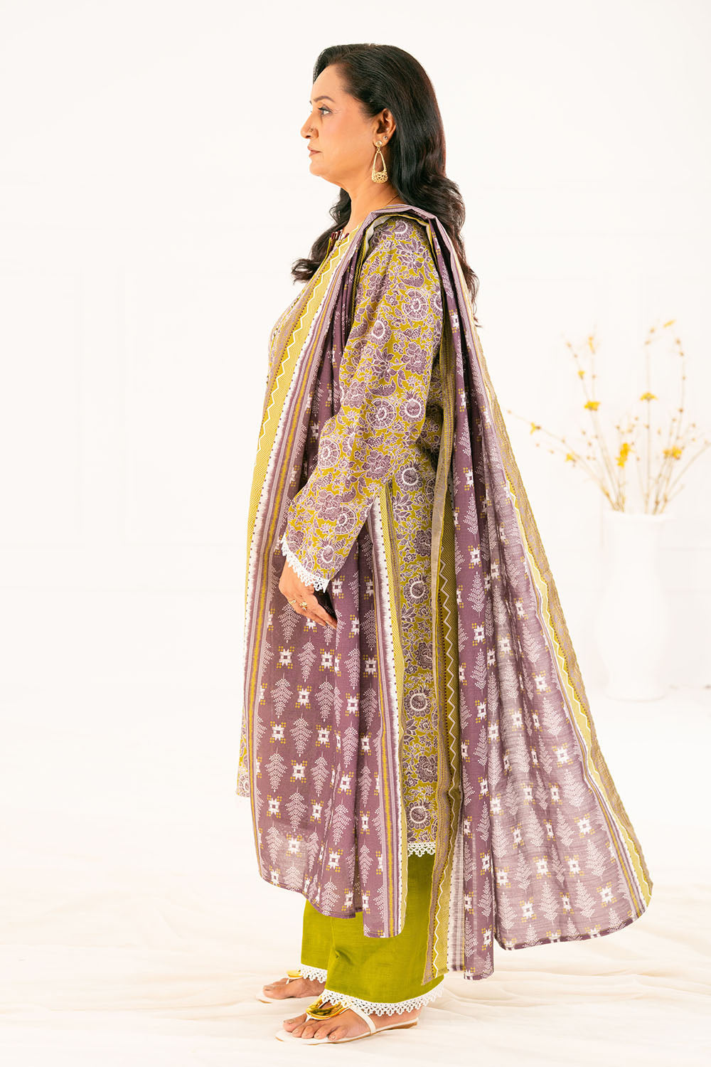 3 Piece Printed Khaddar Suit with Dupatta