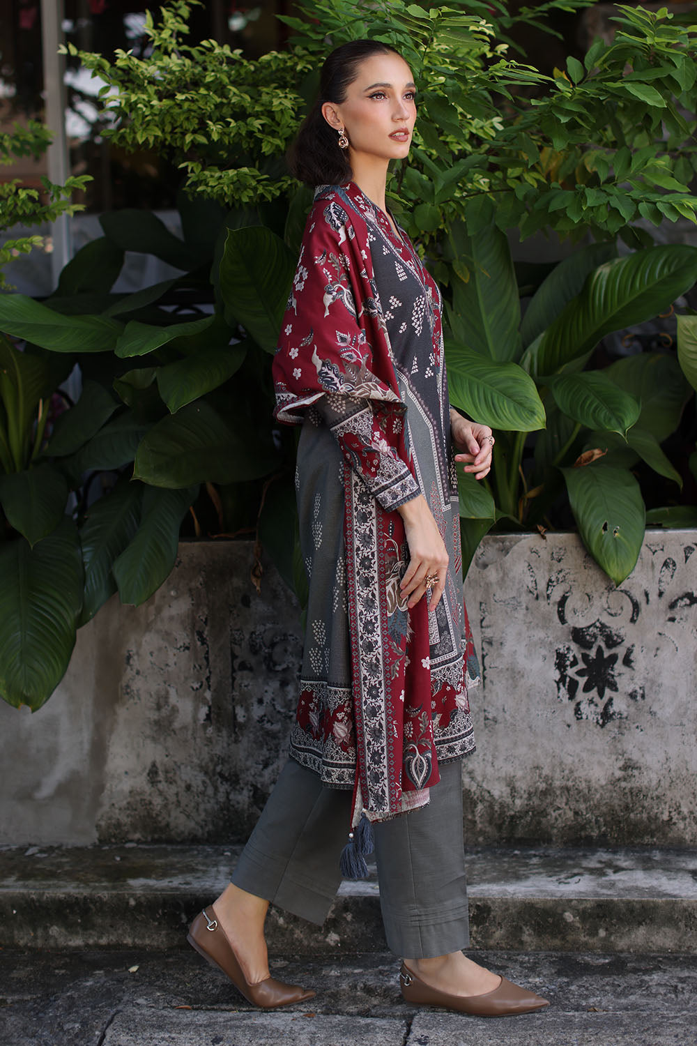 3 Piece Printed Khaddar Suit with Printed Khaddar Dupatta