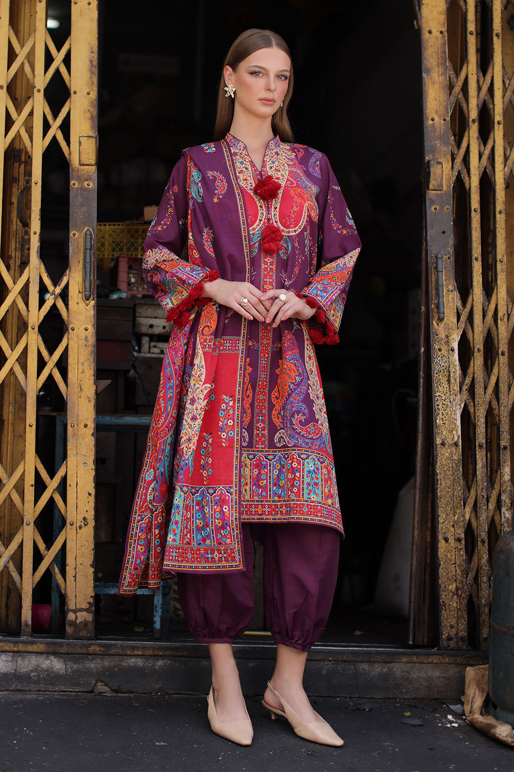 3 Piece Printed Khaddar Suit