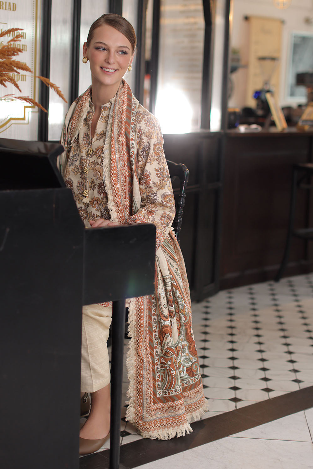 3 Piece Printed Khaddar Suit