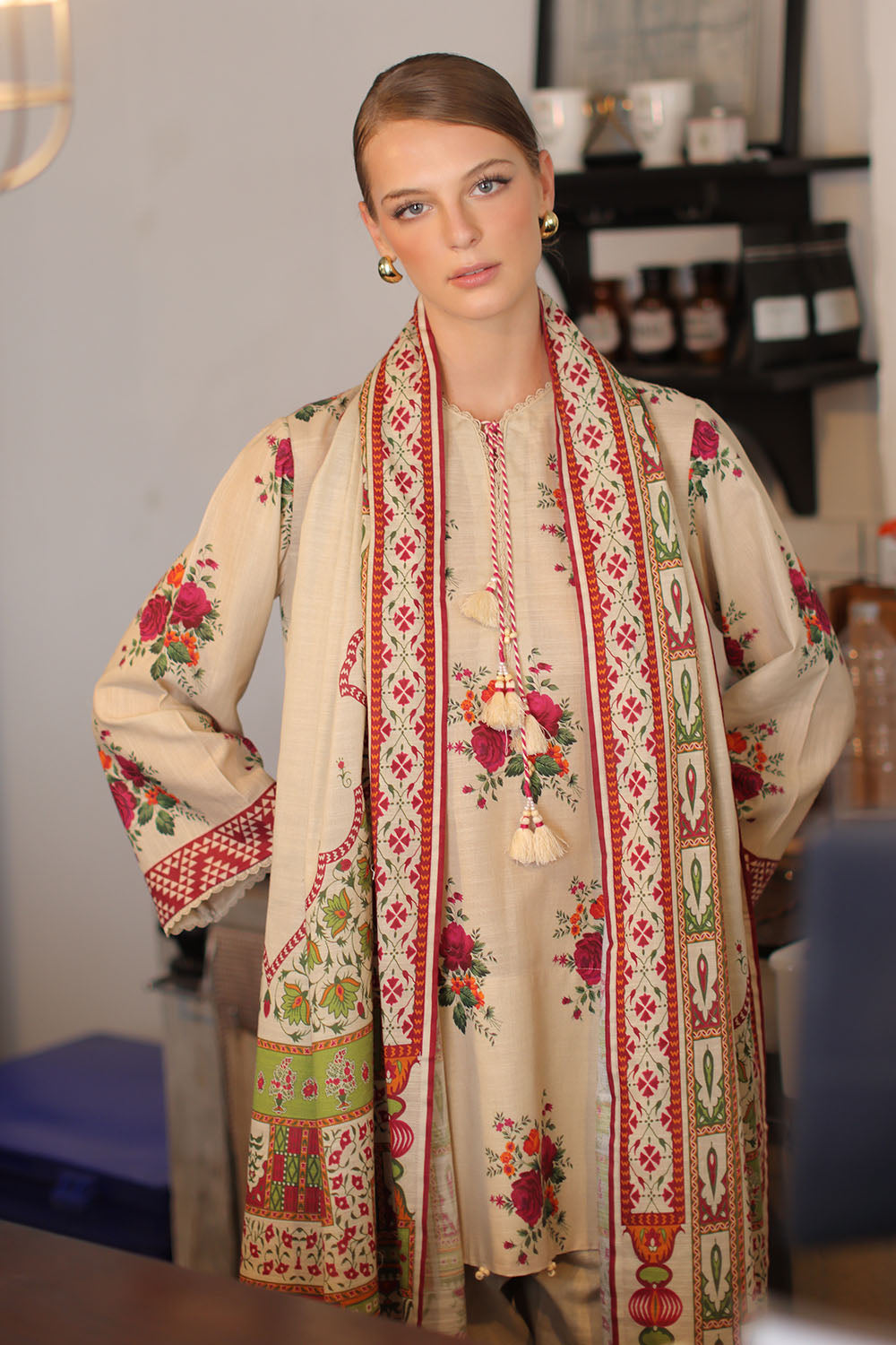 3 Piece Printed Khaddar Suit