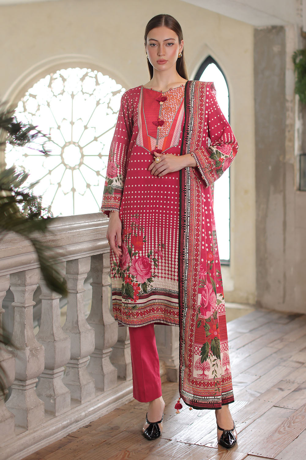3 Piece Printed Khaddar Suit